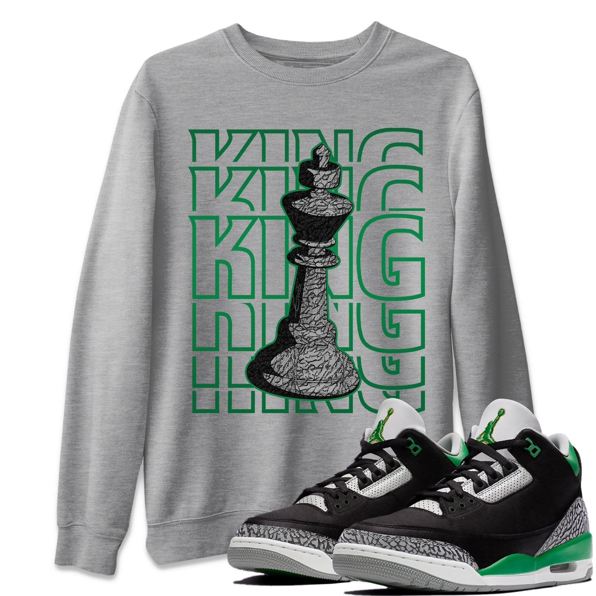 King Unisex Tops - Air Jordan 3 Pine Green