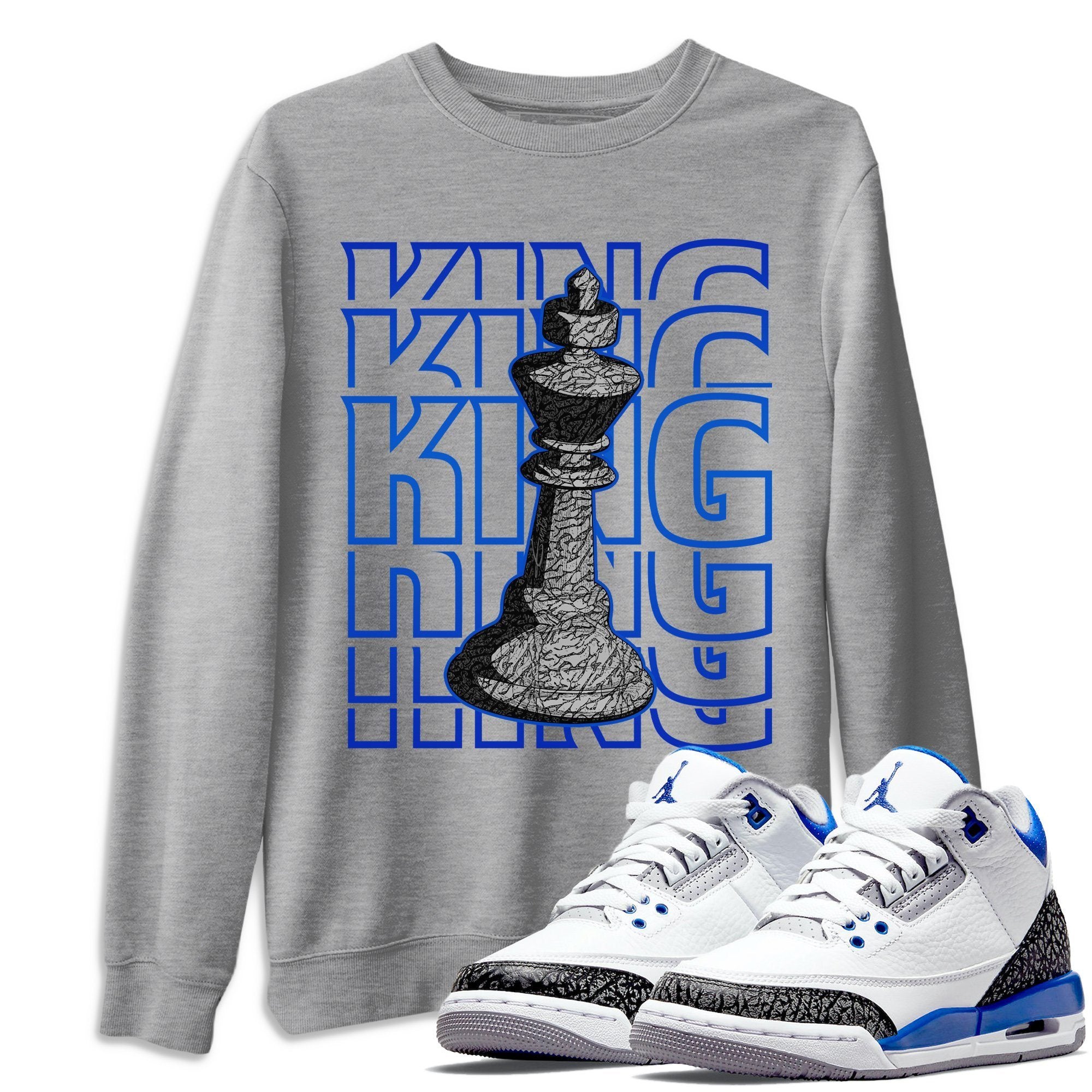 King Unisex Tops - Air Jordan 3 Racer Blue
