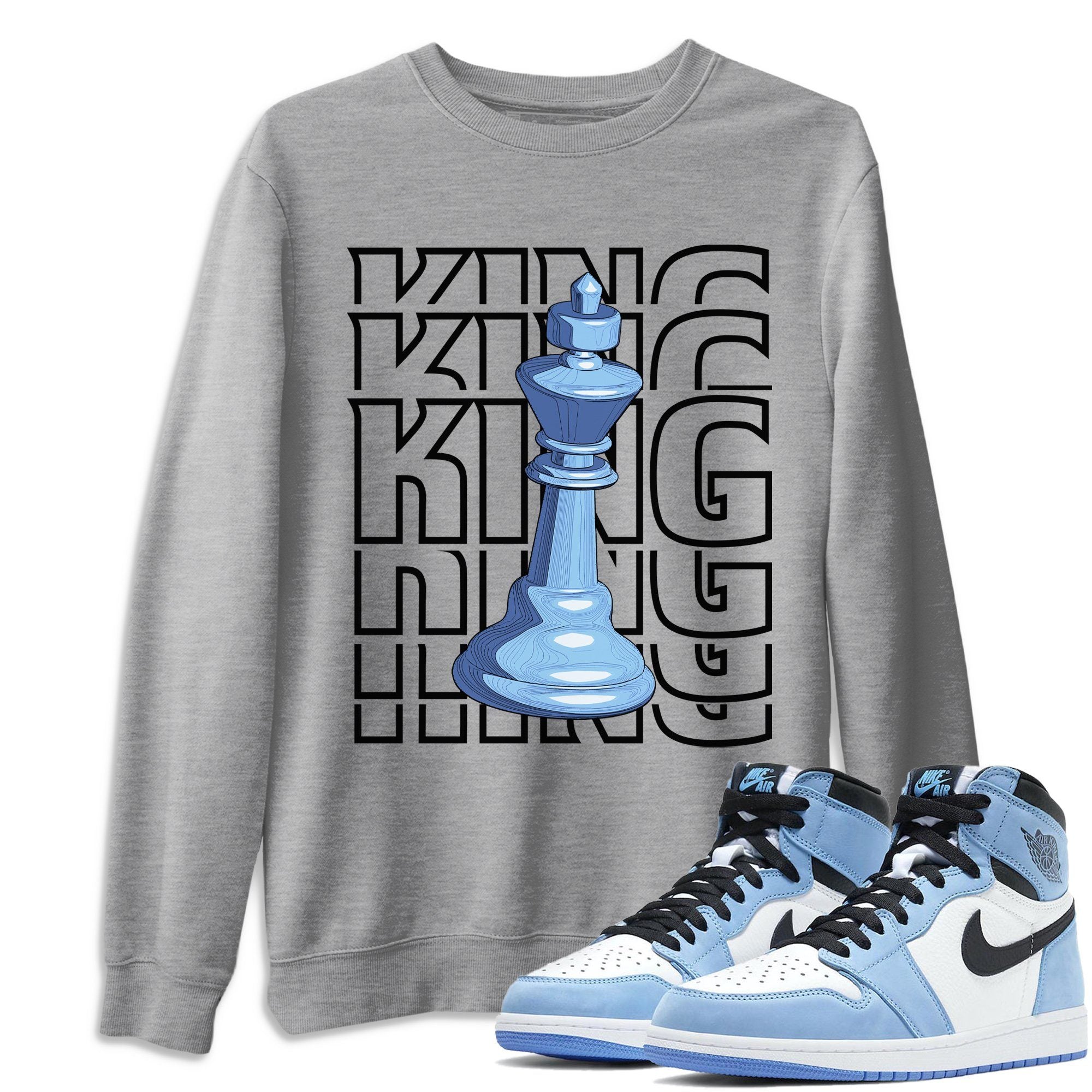 King Unisex Tops - Air Jordan 1 University Blue