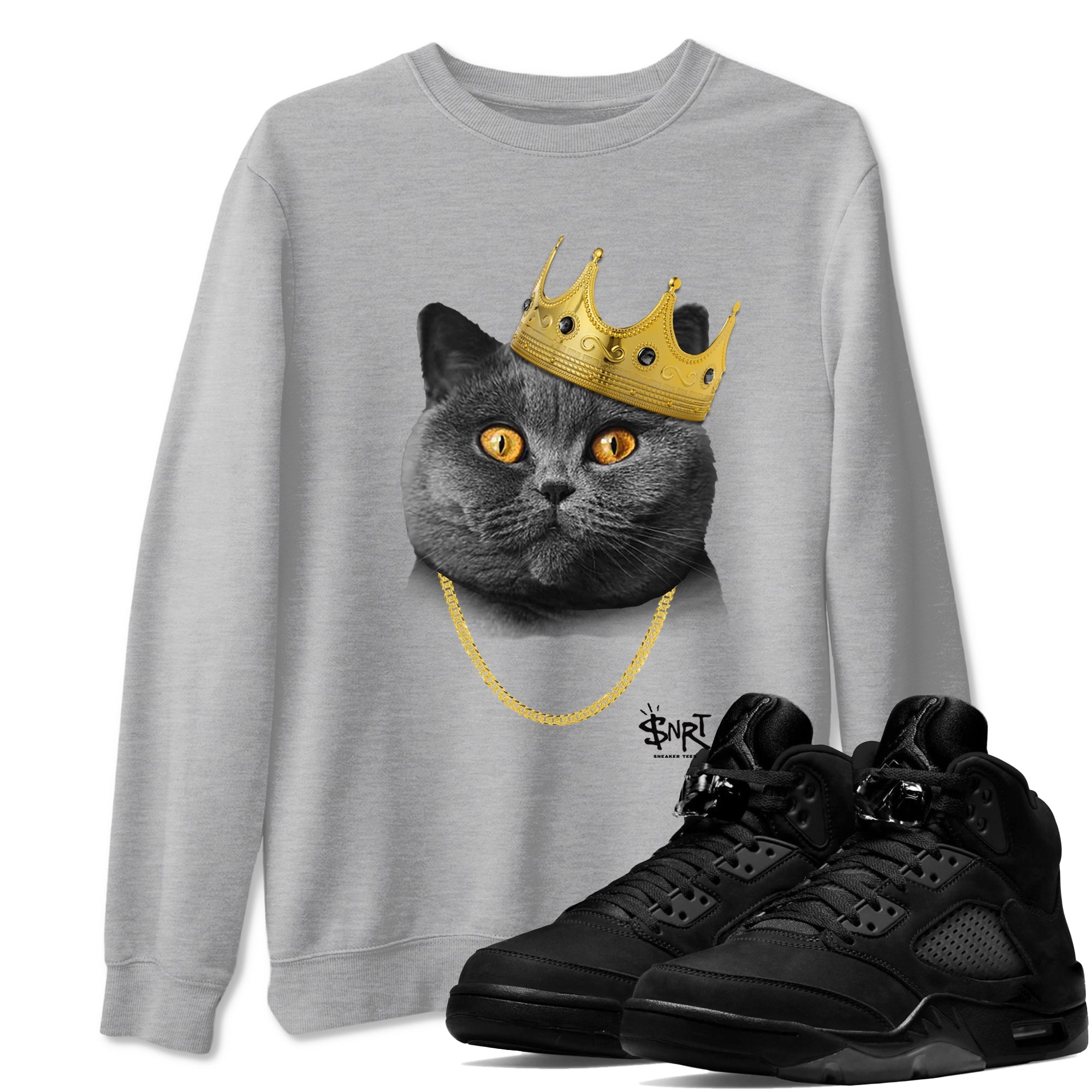 King Black Cat snkmatch Tees - Air Jordan 5 Black Cat