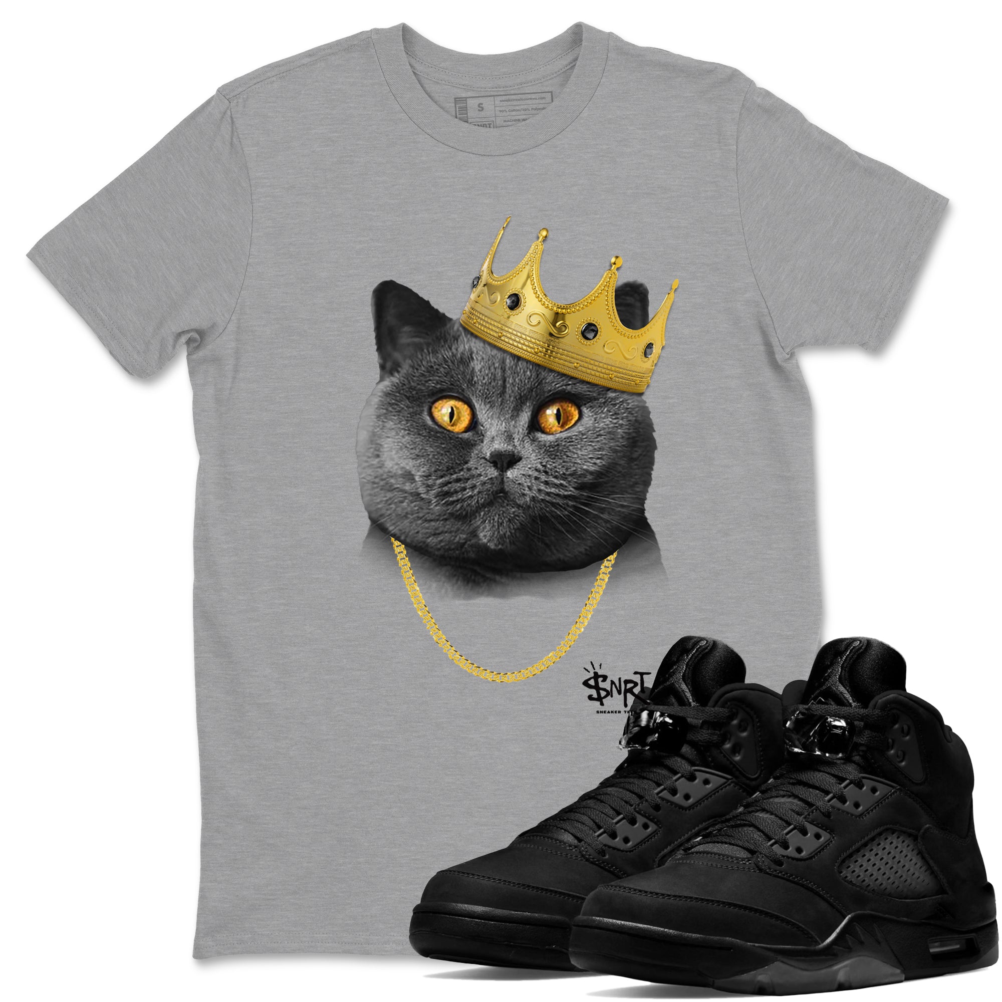 King Black Cat snkmatch Tees - Air Jordan 5 Black Cat