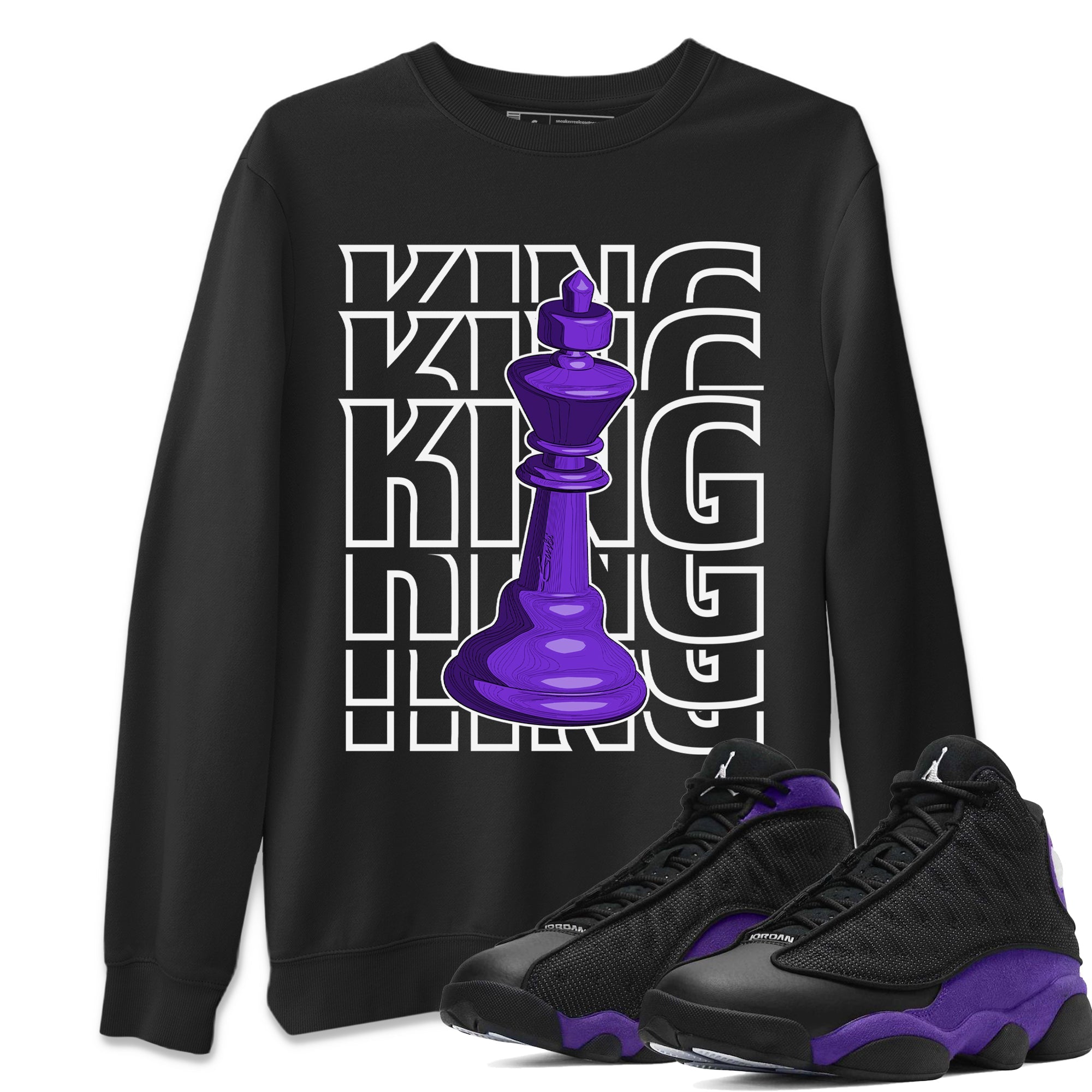 King Unisex Tops - Air Jordan 13 Court Purple