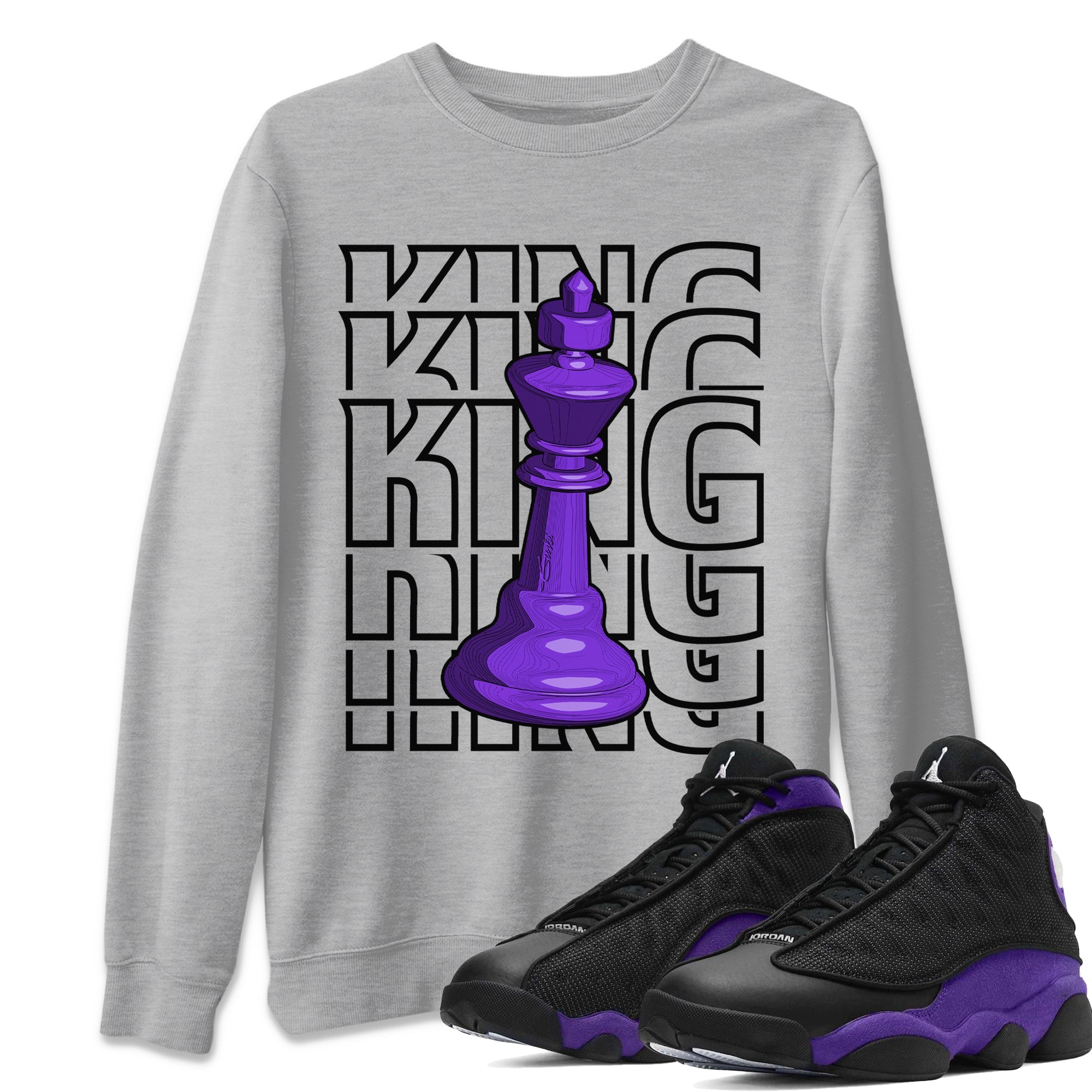 King Unisex Tops - Air Jordan 13 Court Purple