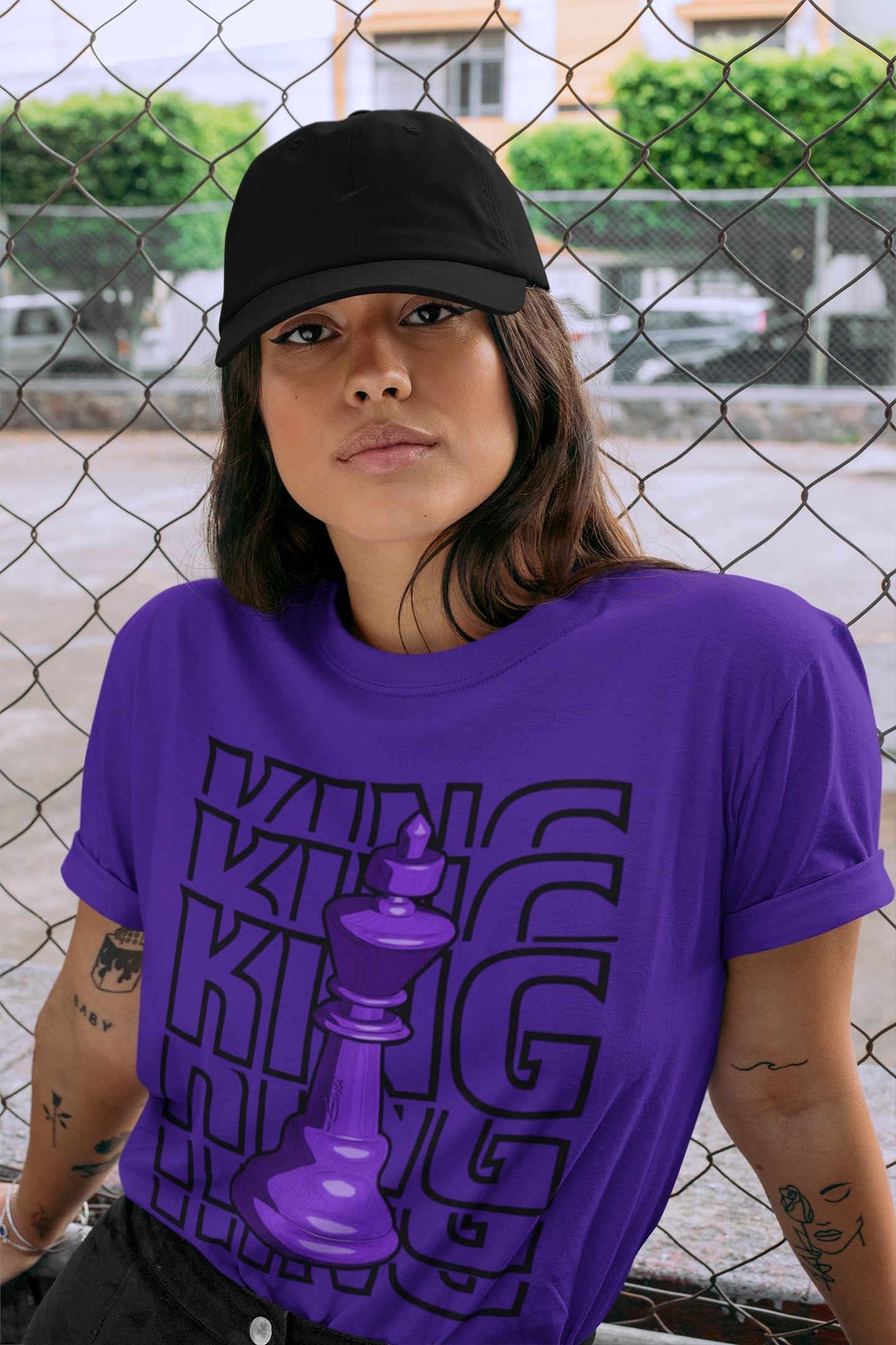 King Unisex Tops - Air Jordan 13 Court Purple