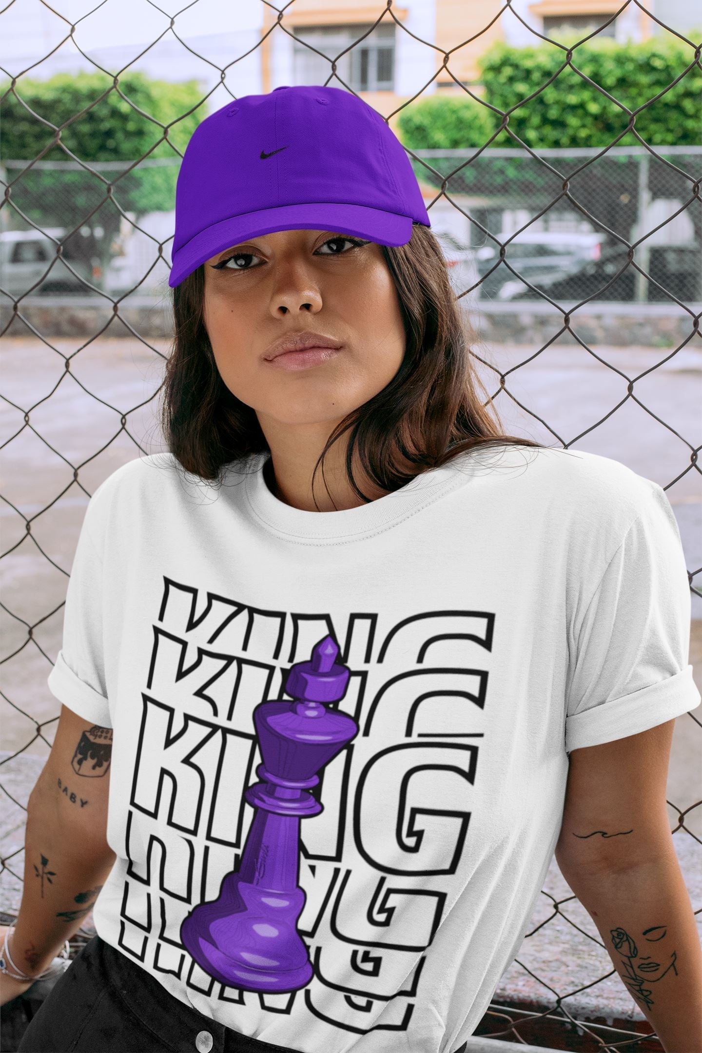 King Unisex Tops - Air Jordan 13 Court Purple