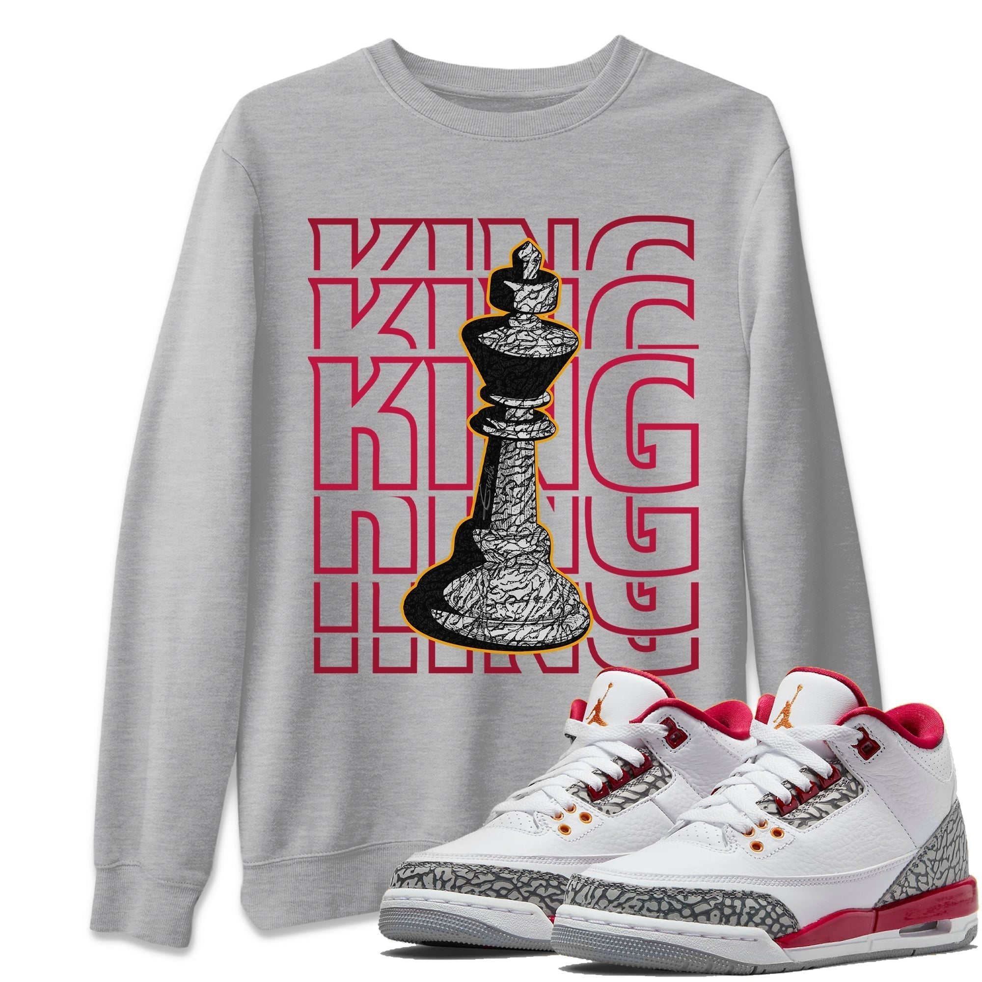King Unisex Tops - Air Jordan 3 Cardinal