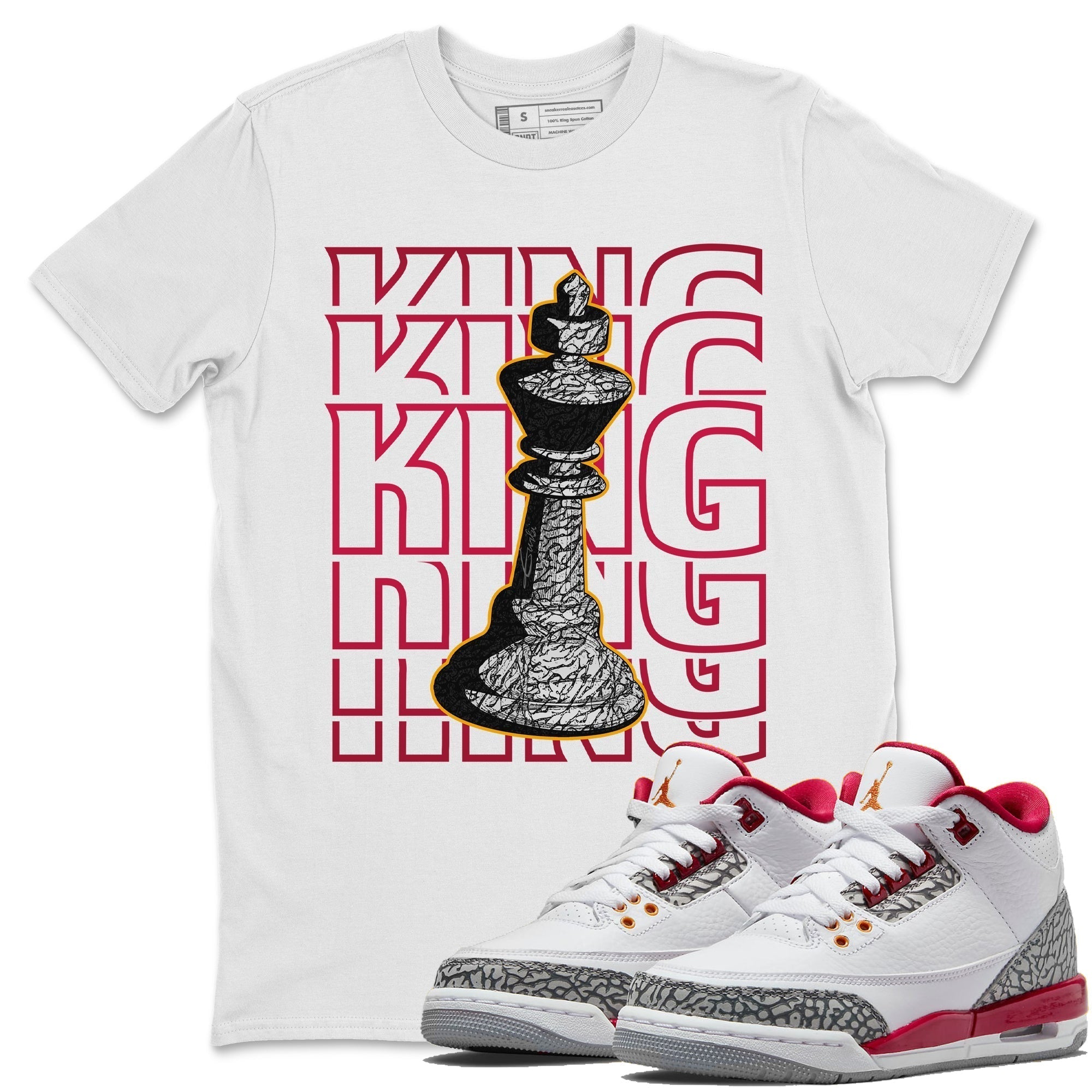 King Unisex Tops - Air Jordan 3 Cardinal