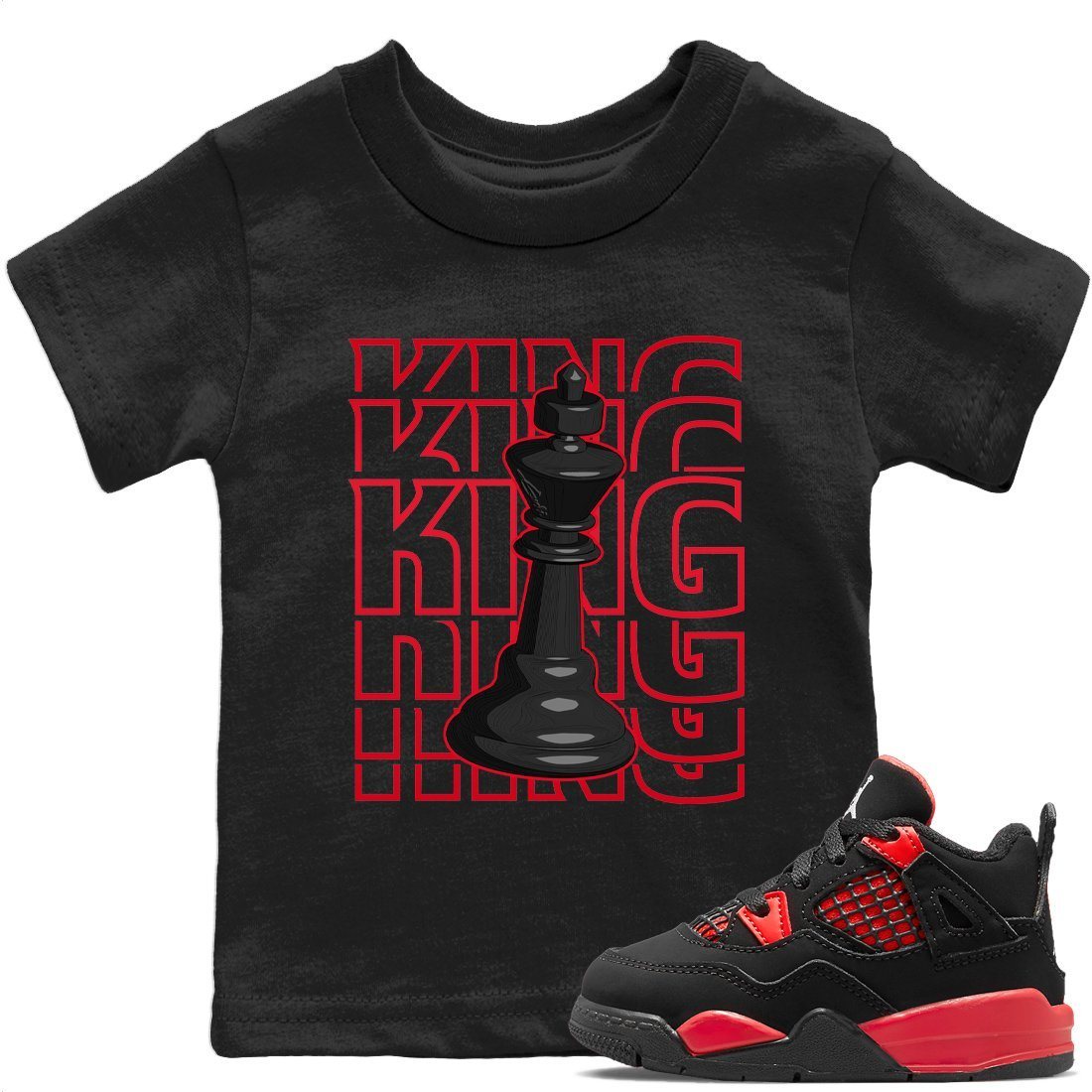 King Kids Tops - Air Jordan 4 Red Thunder