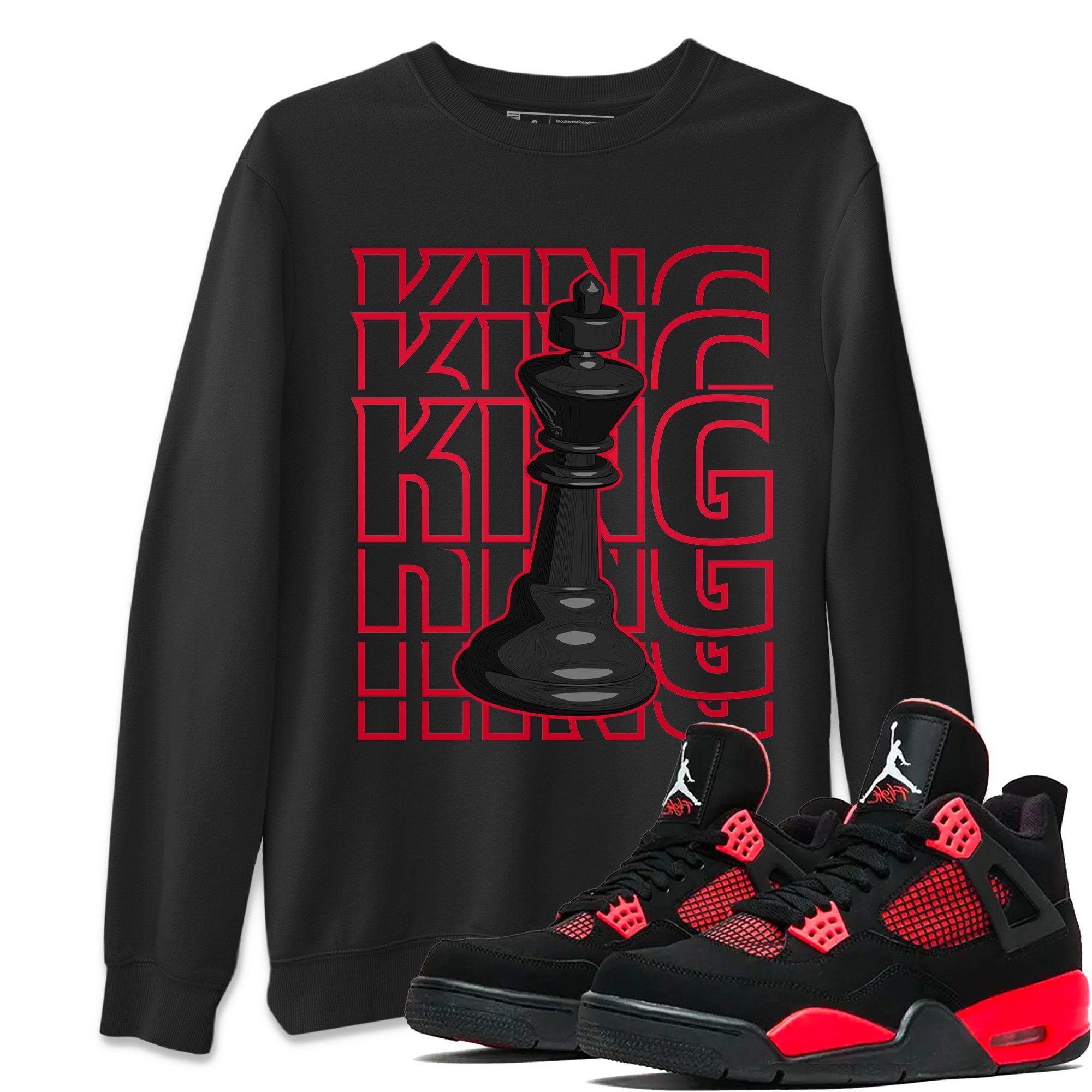 King Unisex Tops - Air Jordan 4 Red Thunder