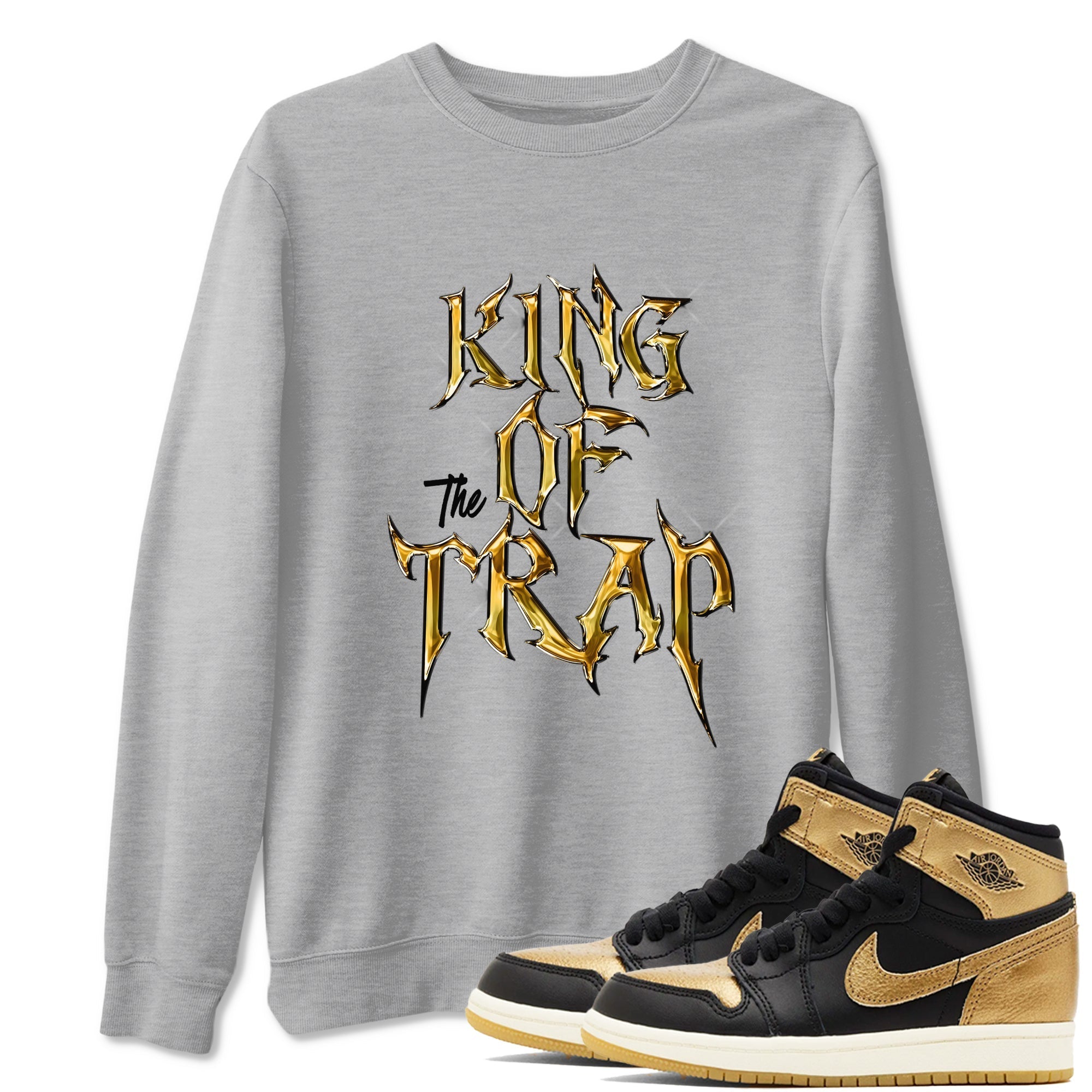 King Of The Trap snkmatch Tees - Air Jordan 1 Black Metallic Gold