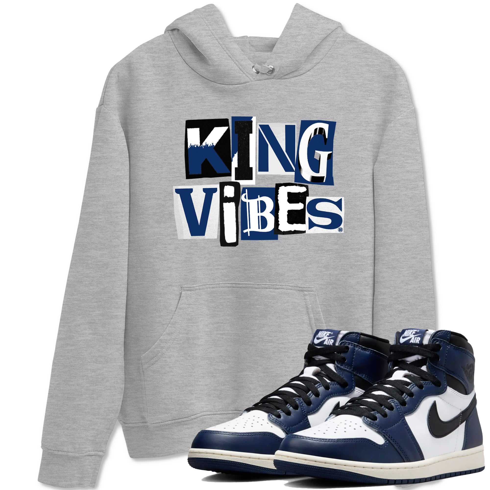 King Vibes snkmatch Tees - Air Jordan 1 Midnight Navy