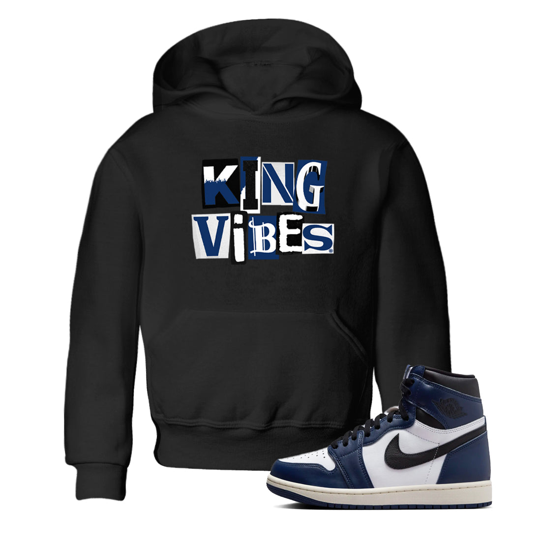 King Vibes snkmatch Tees Kids - Air Jordan 1 Midnight Navy