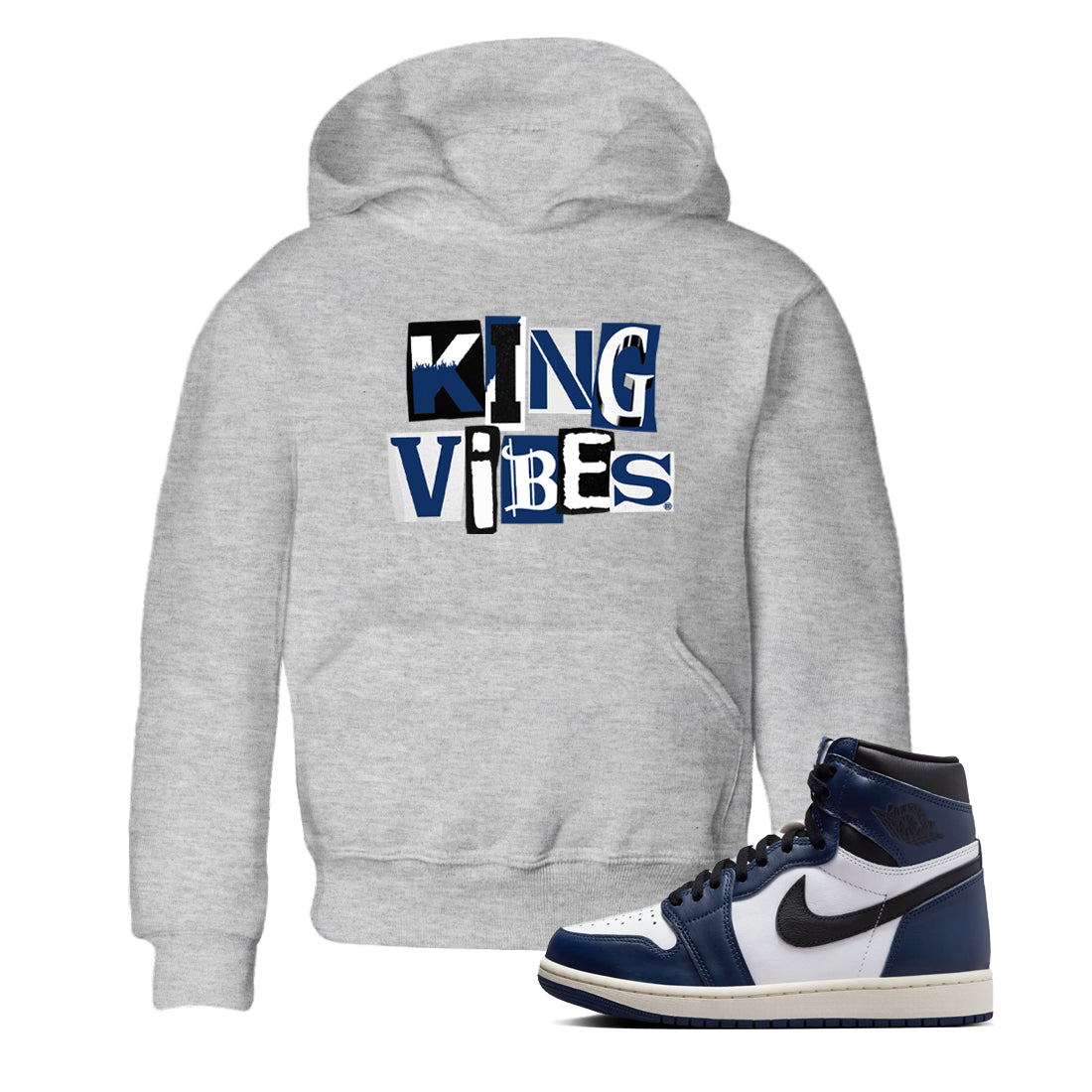 King Vibes snkmatch Tees Kids - Air Jordan 1 Midnight Navy