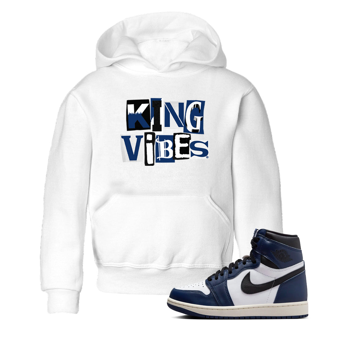 King Vibes snkmatch Tees Kids - Air Jordan 1 Midnight Navy