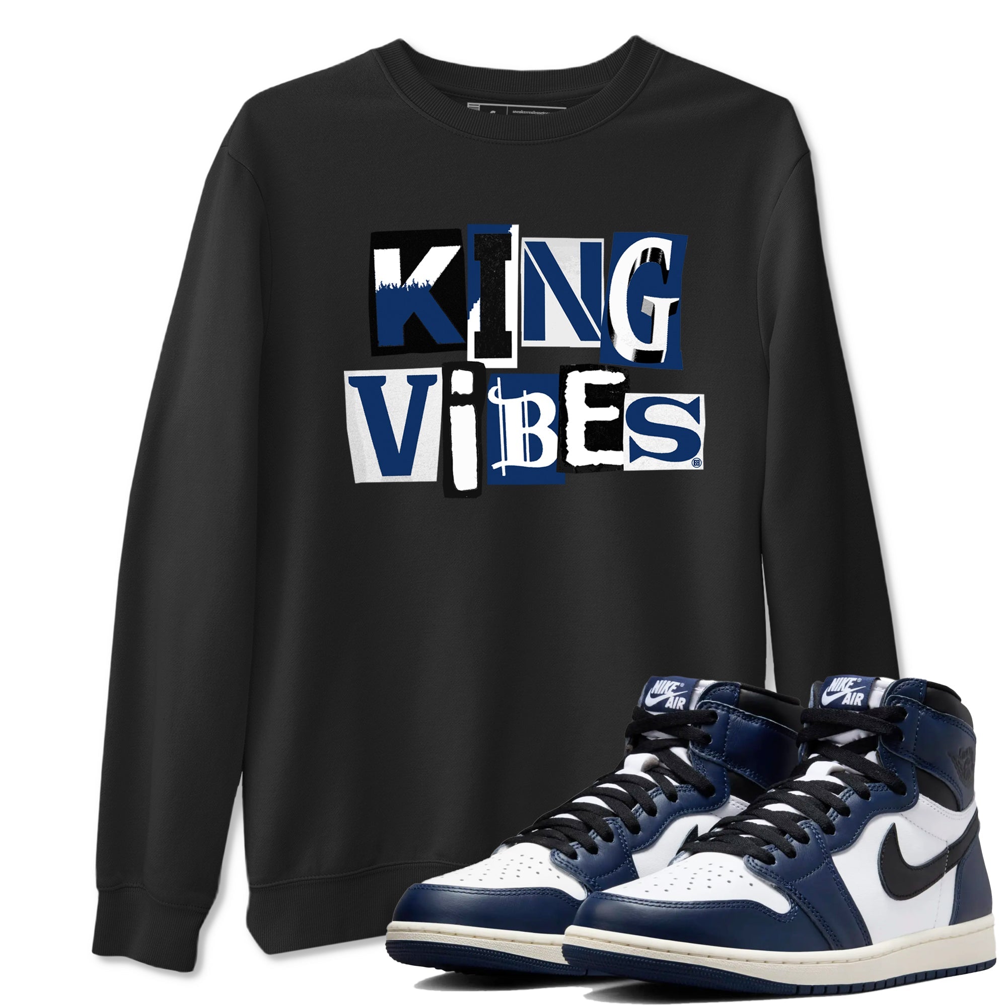 King Vibes snkmatch Tees - Air Jordan 1 Midnight Navy