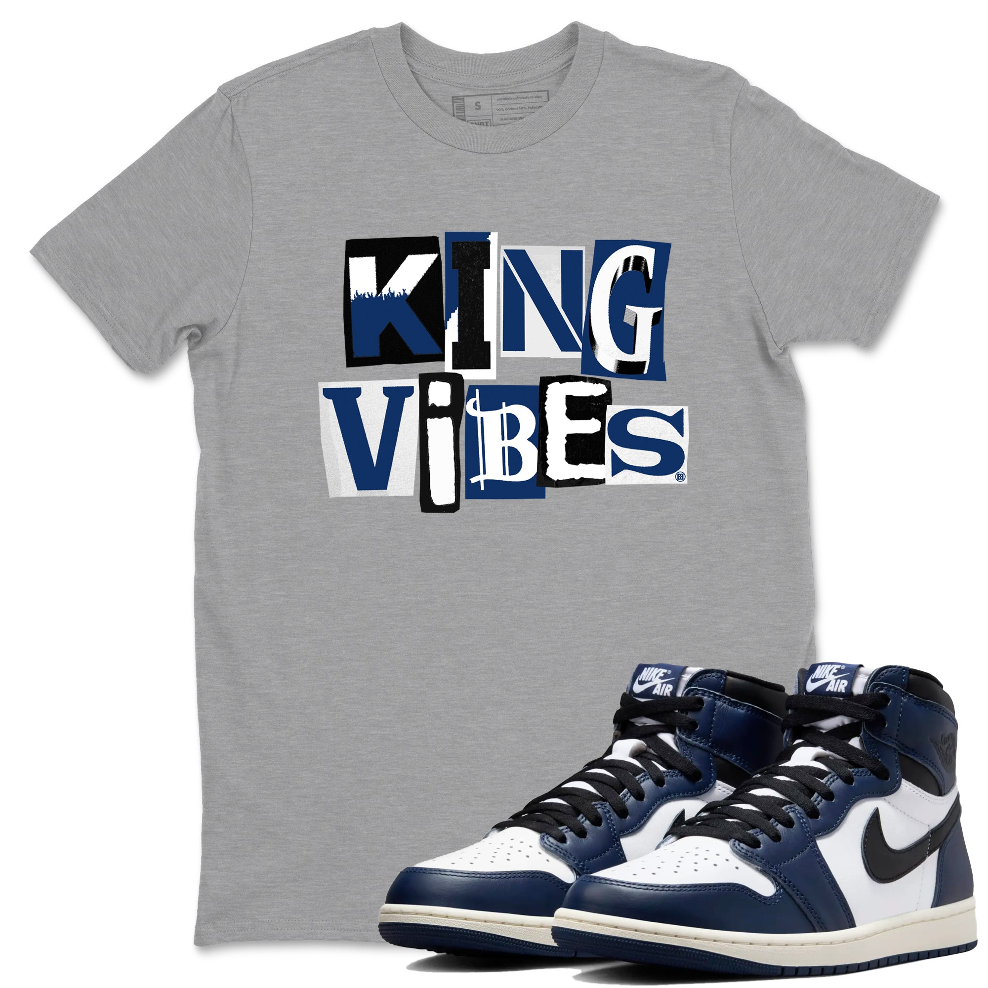 King Vibes snkmatch Tees - Air Jordan 1 Midnight Navy