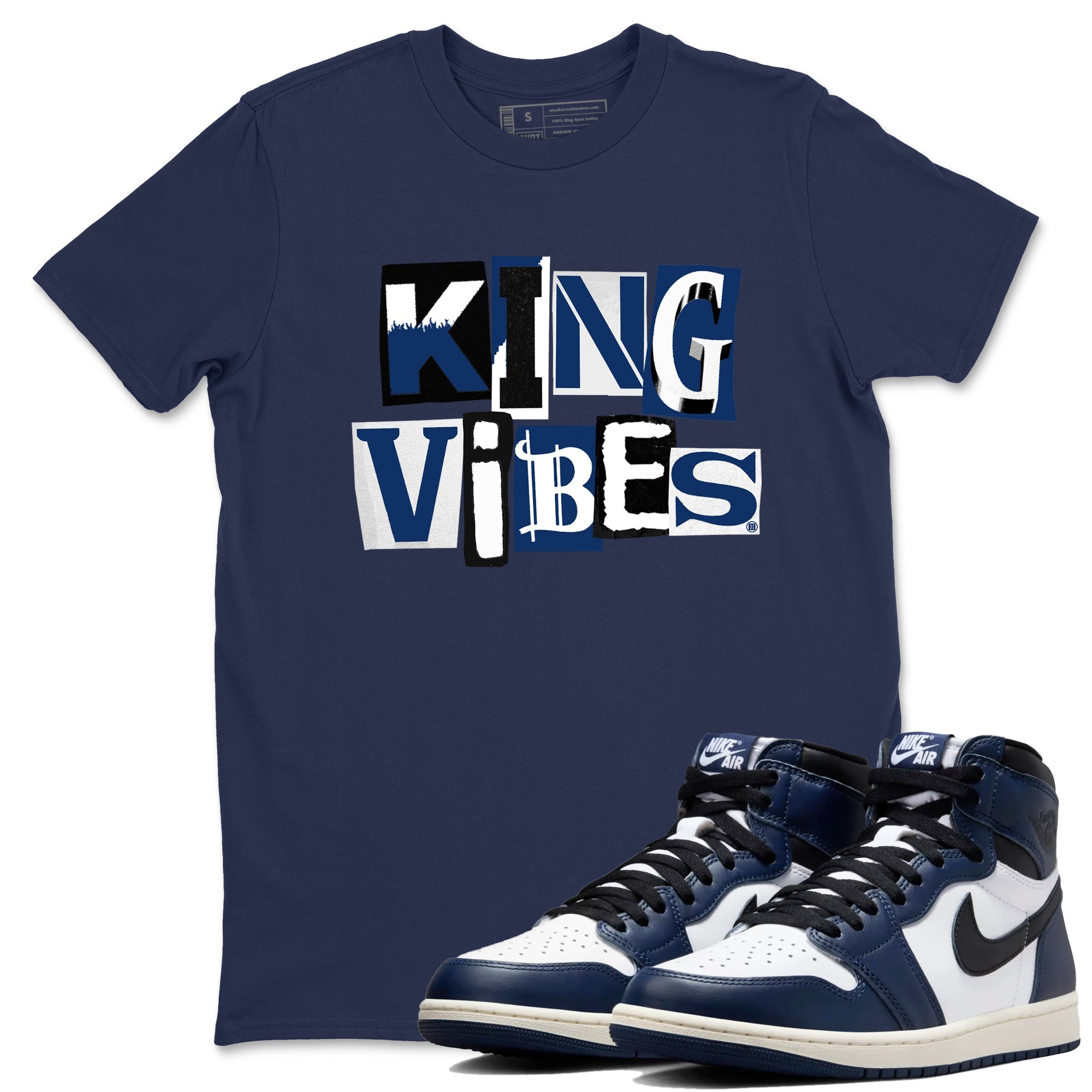 King Vibes snkmatch Tees - Air Jordan 1 Midnight Navy