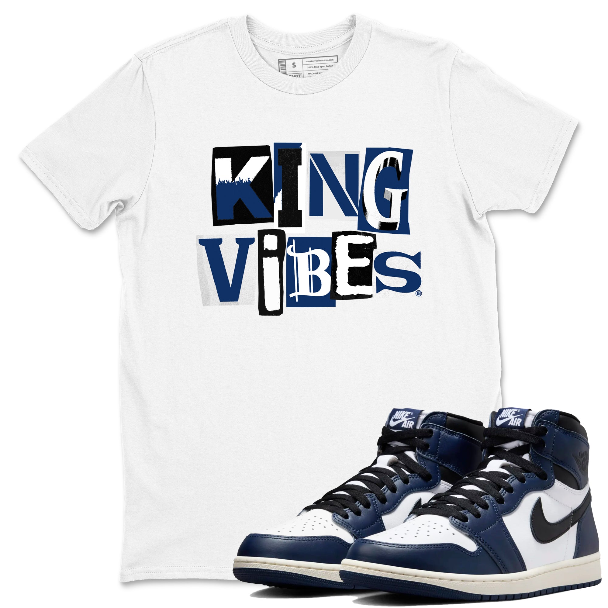 King Vibes snkmatch Tees - Air Jordan 1 Midnight Navy