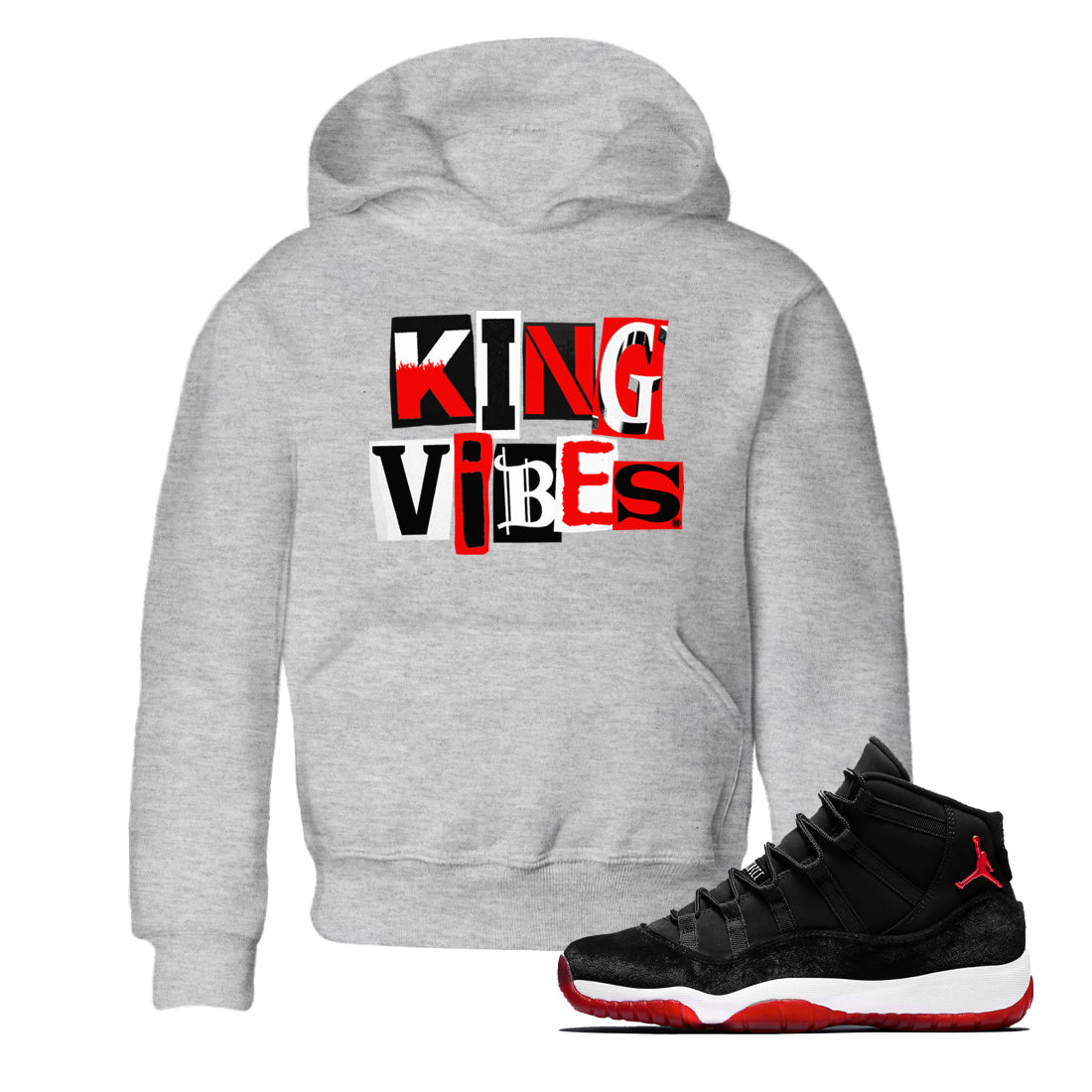 King Vibes snkmatch Tees Kids - Air Jordan 11 Bred Velvet