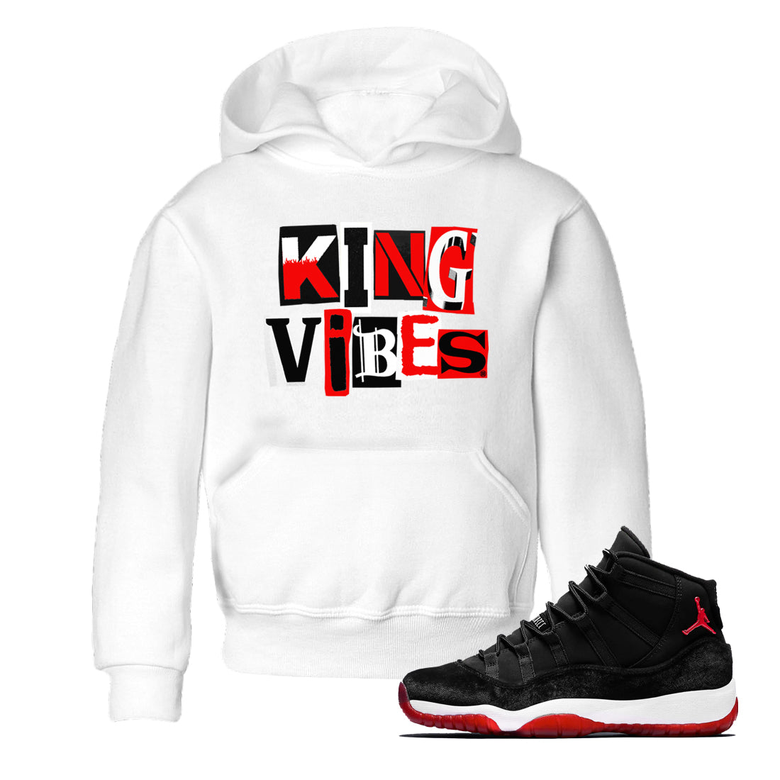King Vibes snkmatch Tees Kids - Air Jordan 11 Bred Velvet