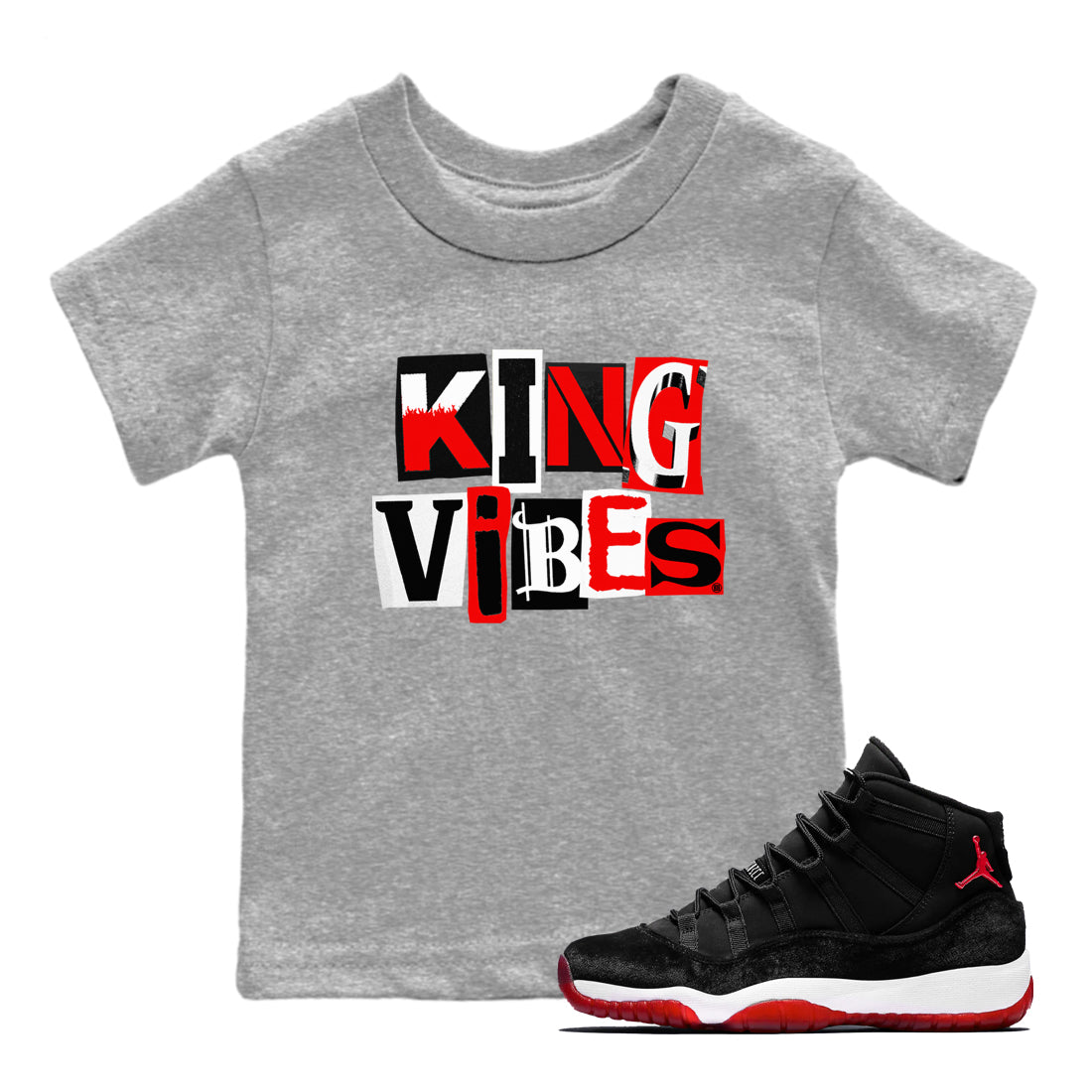 King Vibes snkmatch Tees Kids - Air Jordan 11 Bred Velvet