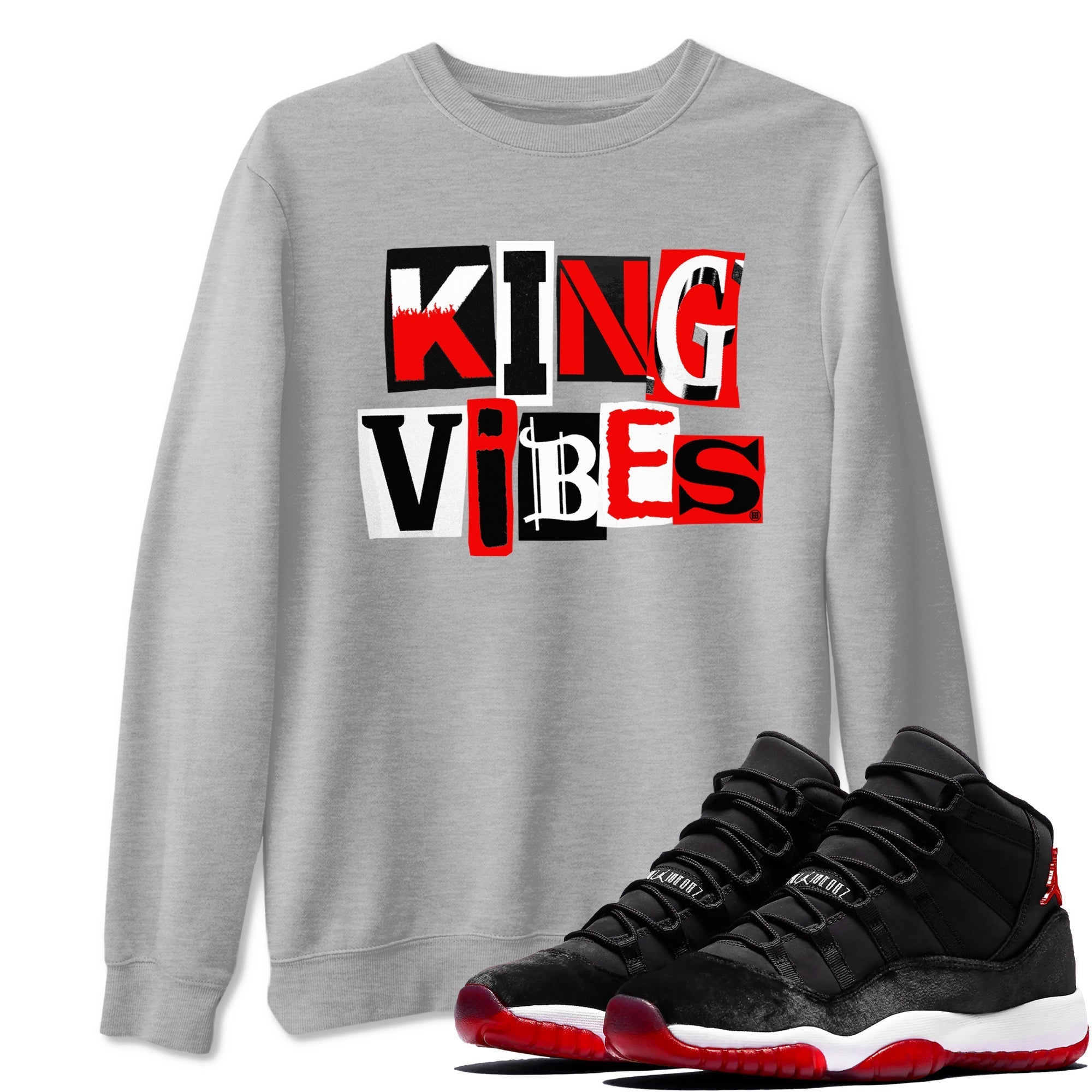 King Vibes snkmatch Tees - Air Jordan 11 Bred Velvet