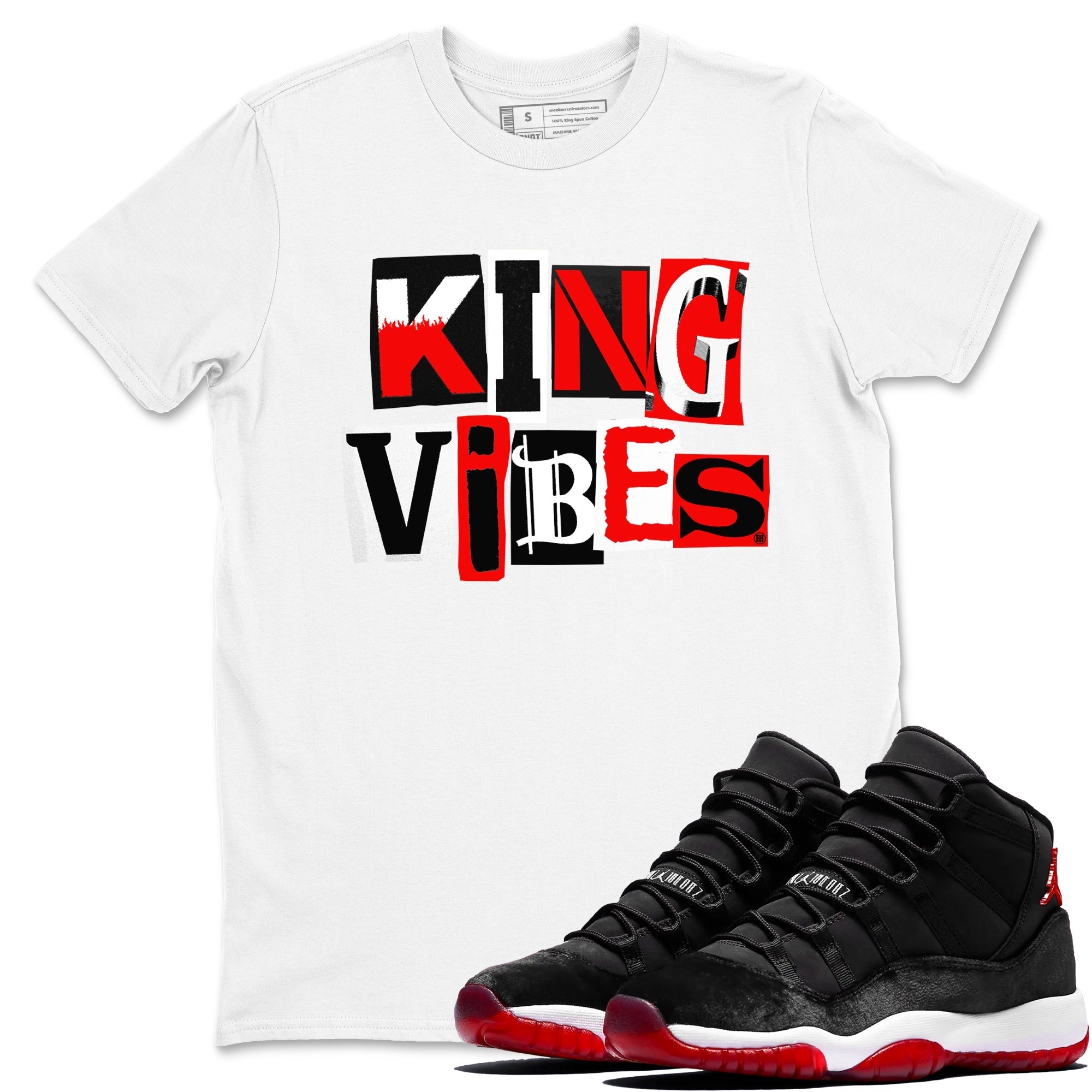 King Vibes snkmatch Tees - Air Jordan 11 Bred Velvet