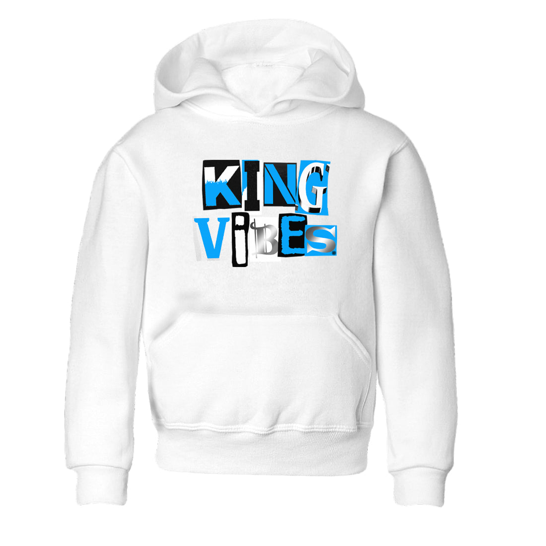 King Vibes snkmatch Tees Kids - Air Jordan 12 White and University Blue