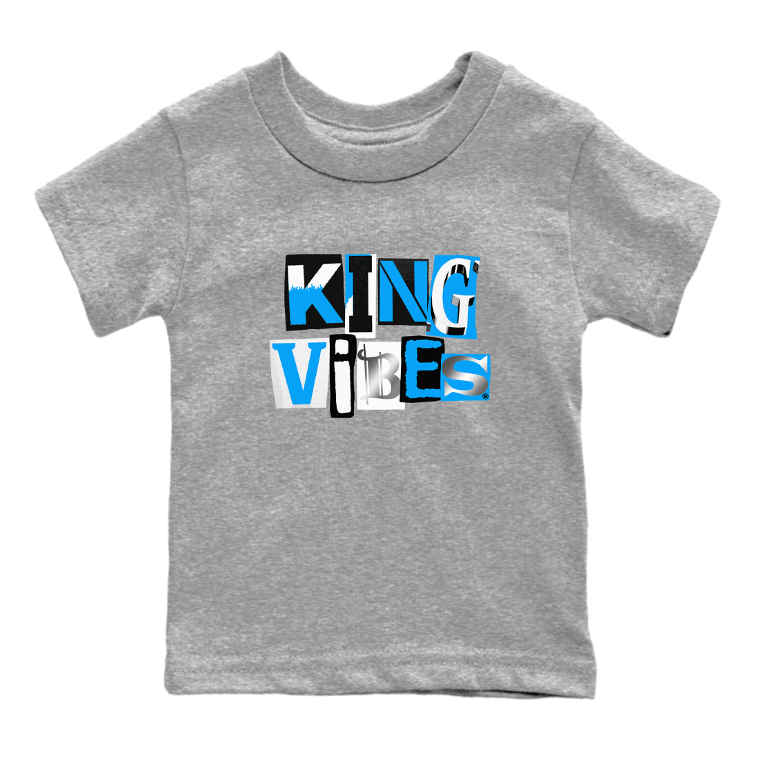 King Vibes snkmatch Tees Kids - Air Jordan 12 White and University Blue