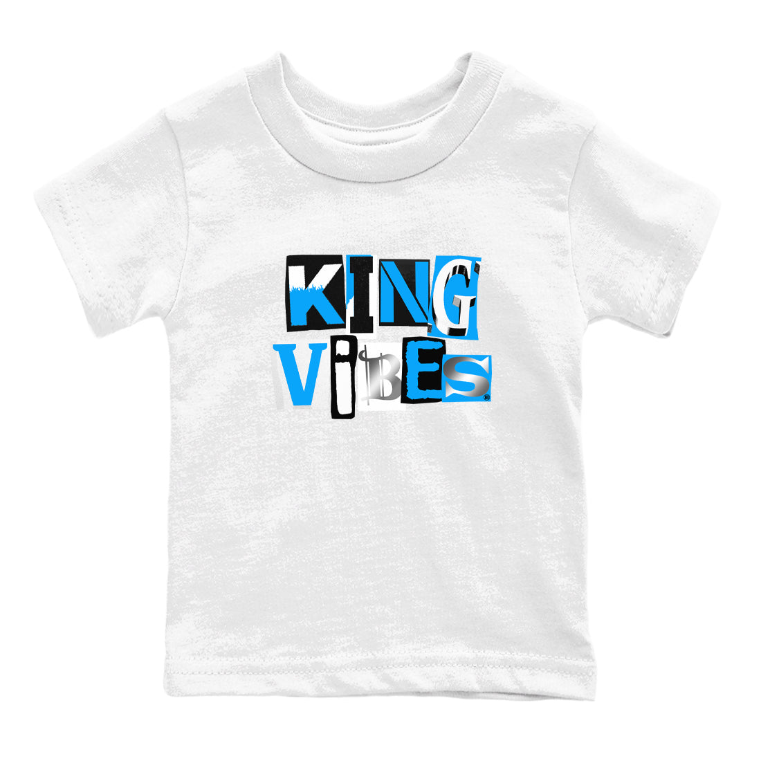 King Vibes snkmatch Tees Kids - Air Jordan 12 White and University Blue