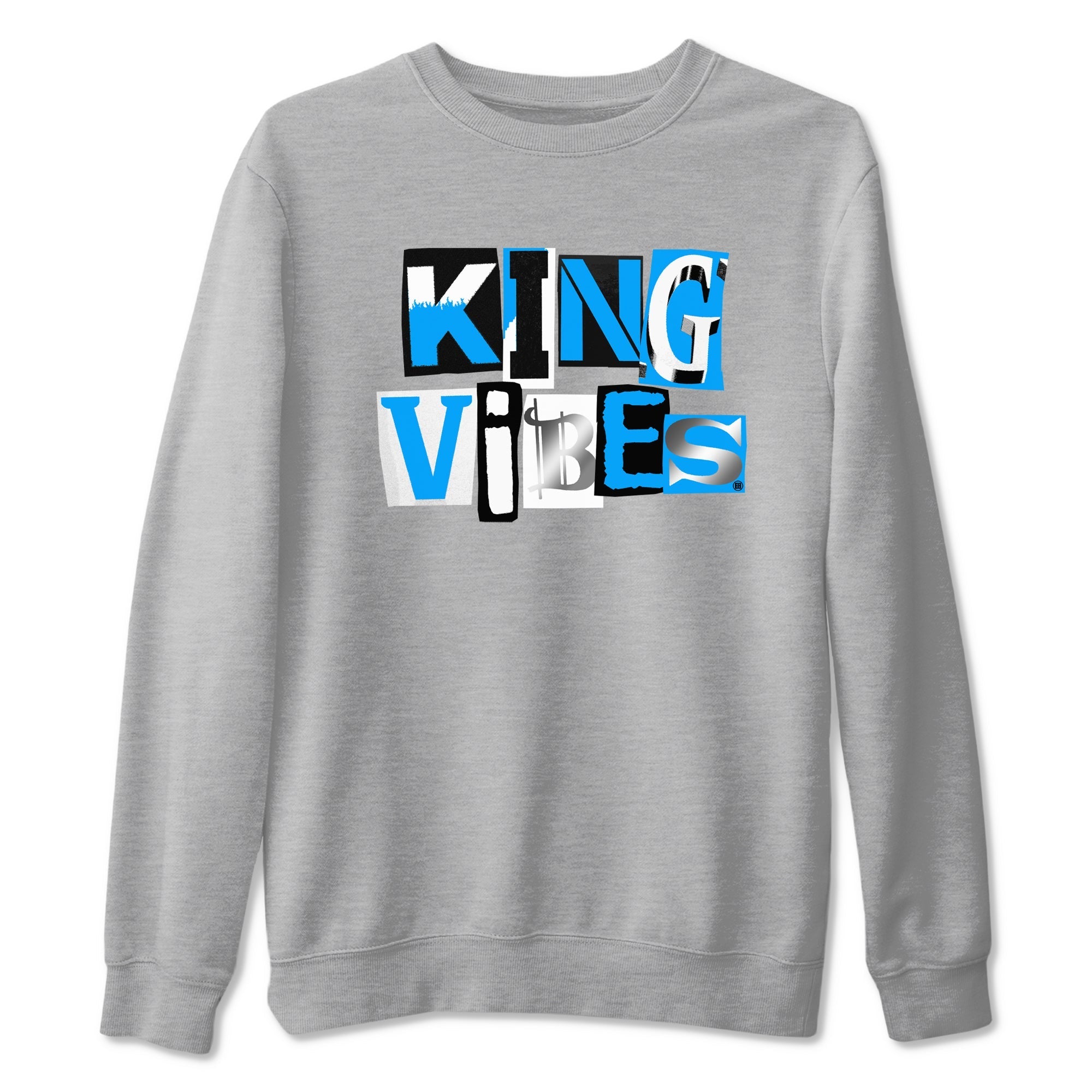 King Vibes snkmatch Tees - Air Jordan 12 White and University Blue
