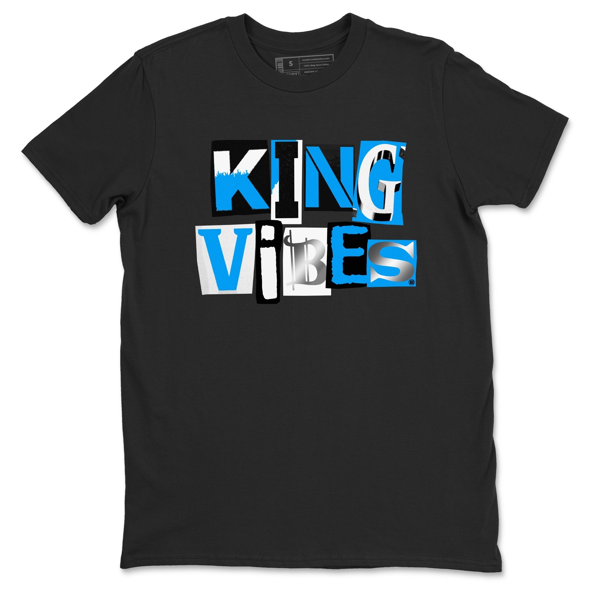King Vibes snkmatch Tees - Air Jordan 12 White and University Blue