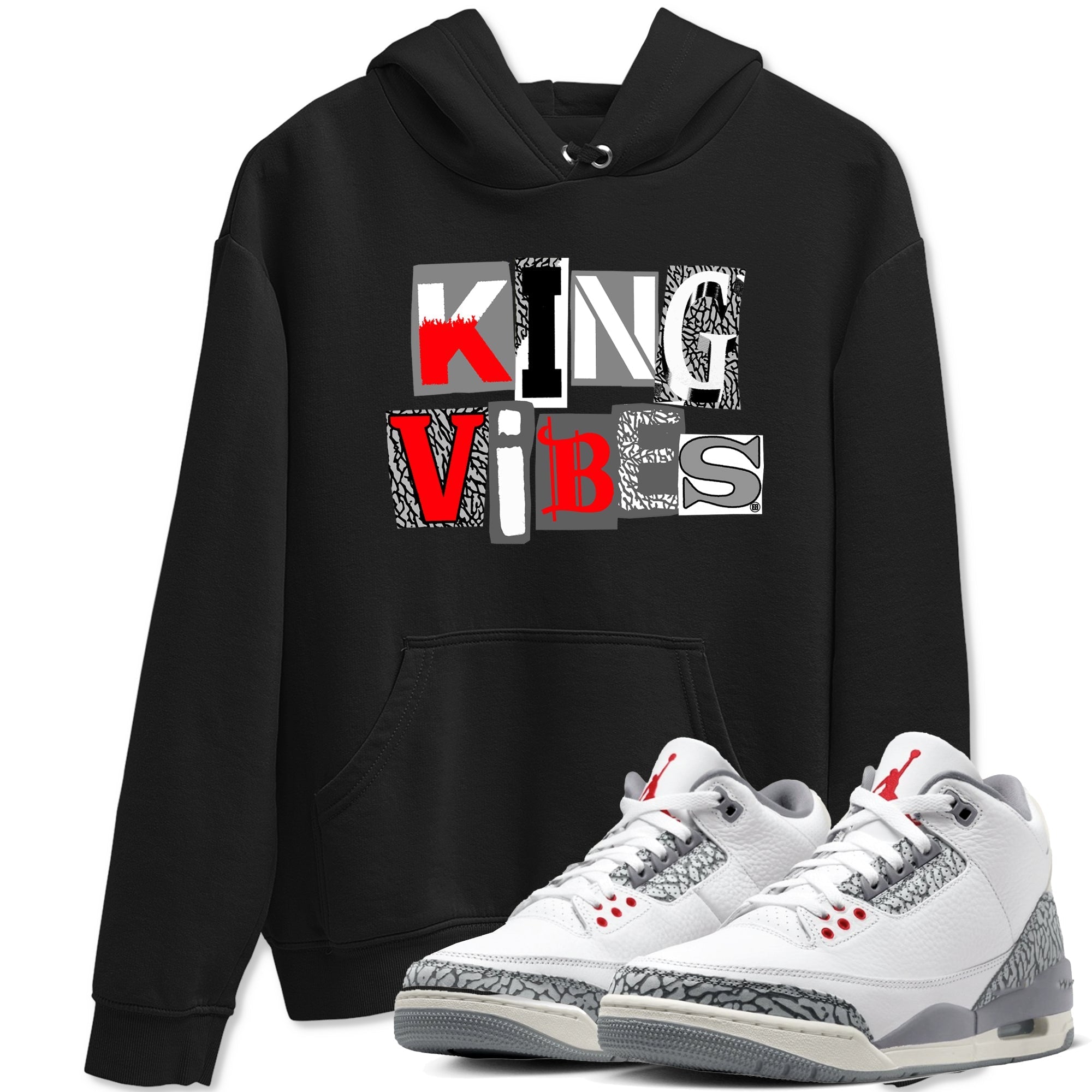 King Vibes snkmatch Tees - Air Jordan 3 Cement Grey