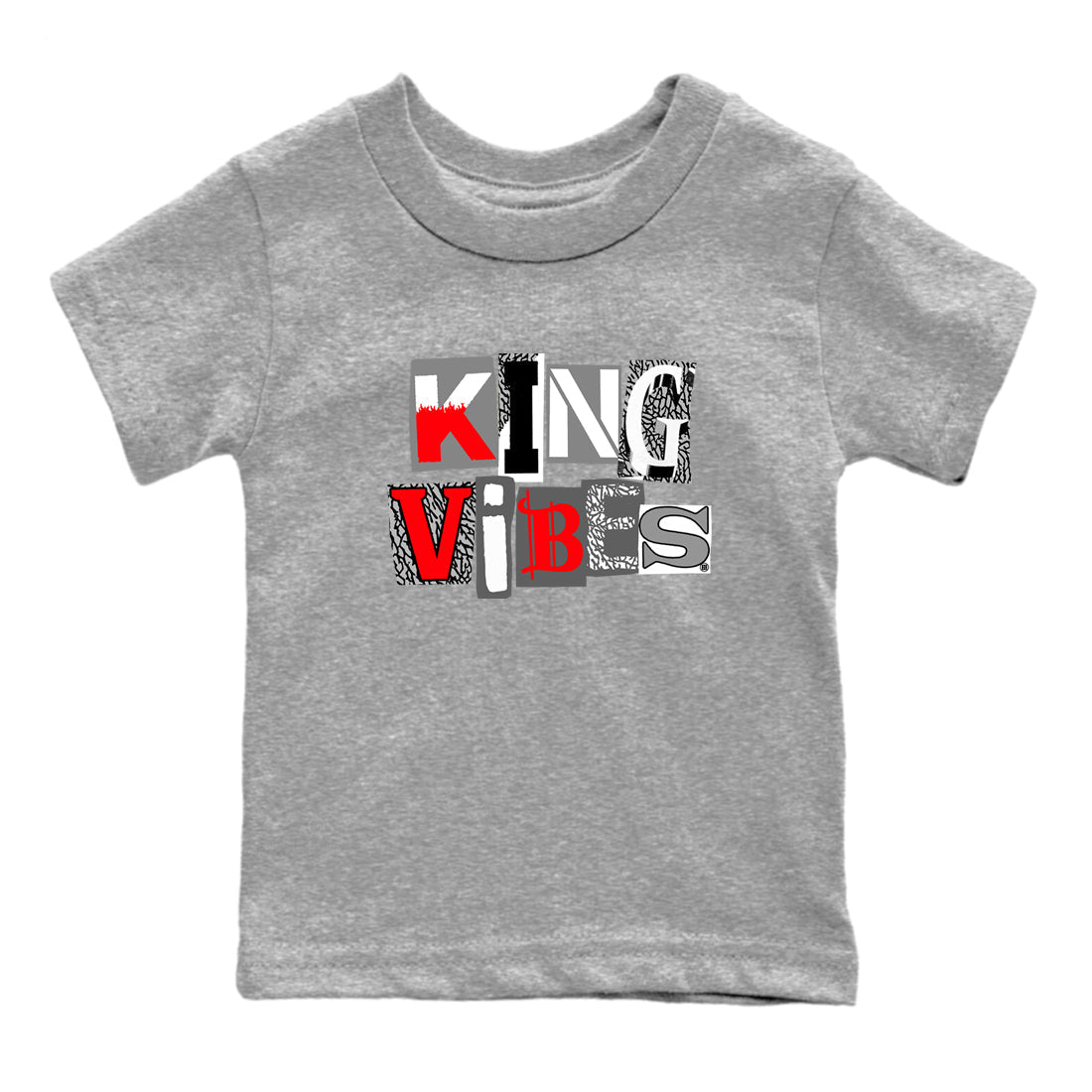 King Vibes snkmatch Tees Kids - Air Jordan 3 Cement Grey