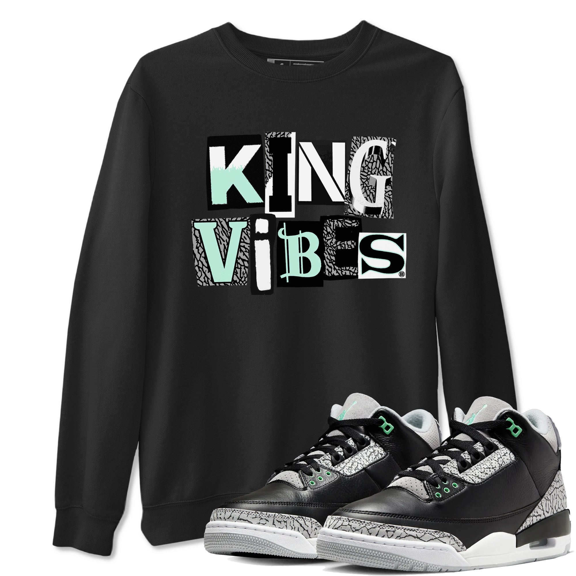 King Vibes snkmatch Tees - Air Jordan 3 Green Glow