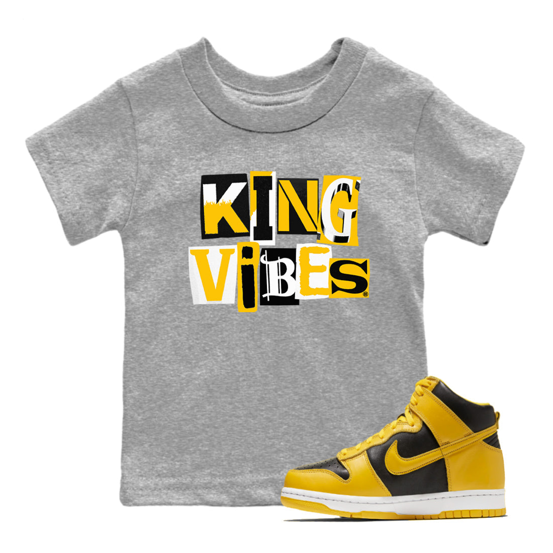 King Vibes snkmatch Tees Kids - Dunk High Pollen