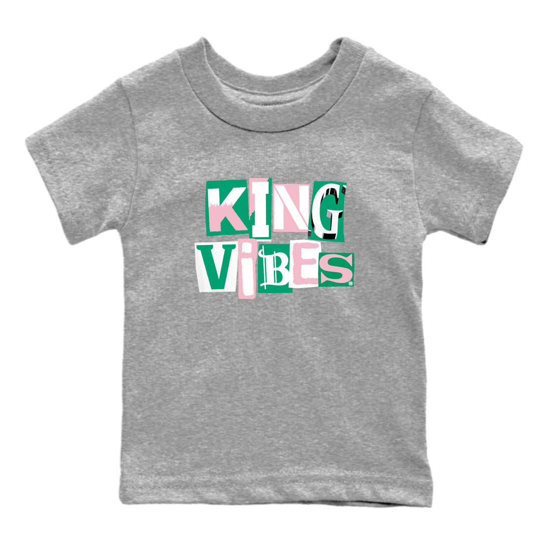 King Vibes snkmatch Tees Kids - Dunk Medium Soft Pink Malachite