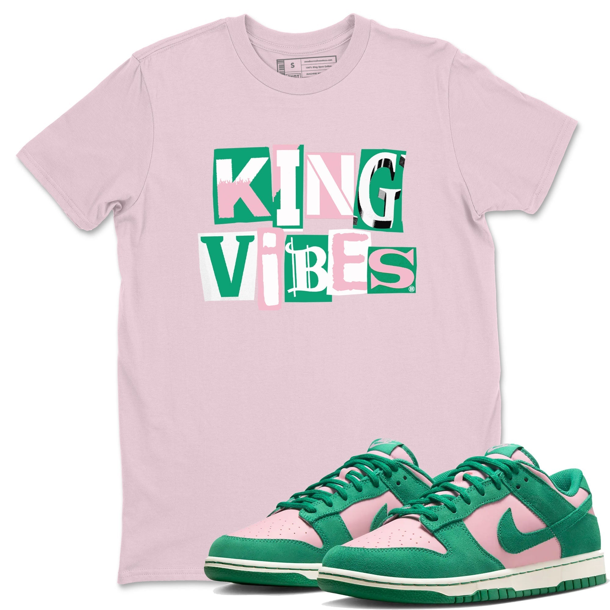 King Vibes snkmatch Tees - Dunk Medium Soft Pink Malachite