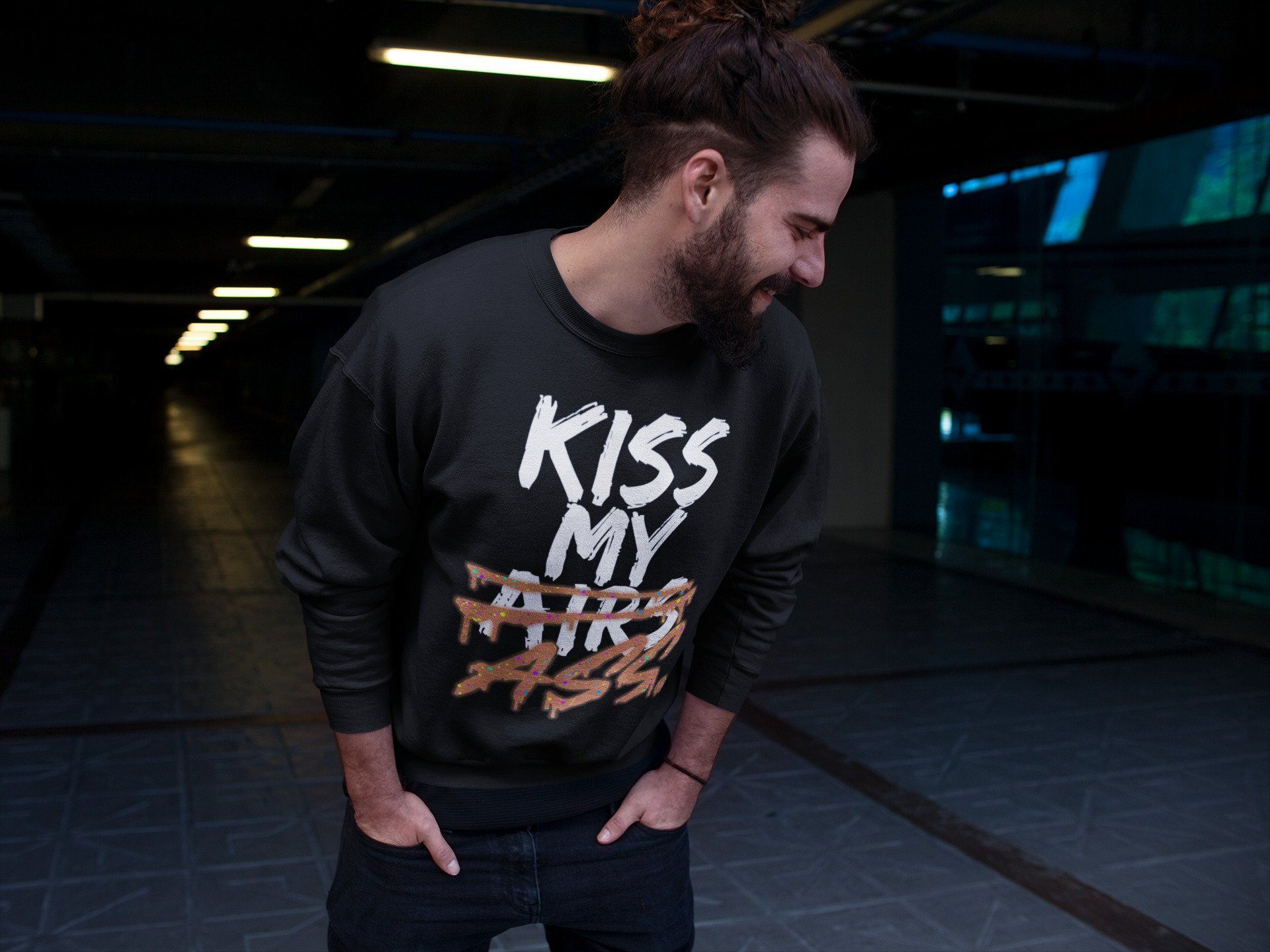 Kiss My Ass Unisex Tops - Air Jordan 1 Brushstroke