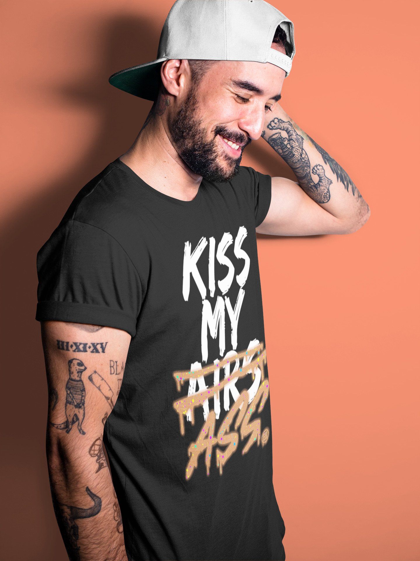 Kiss My Ass Unisex Tops - Air Jordan 1 Brushstroke