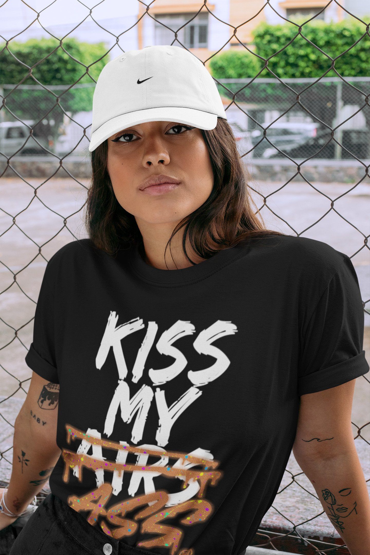 Kiss My Ass Unisex Tops - Air Jordan 1 Brushstroke