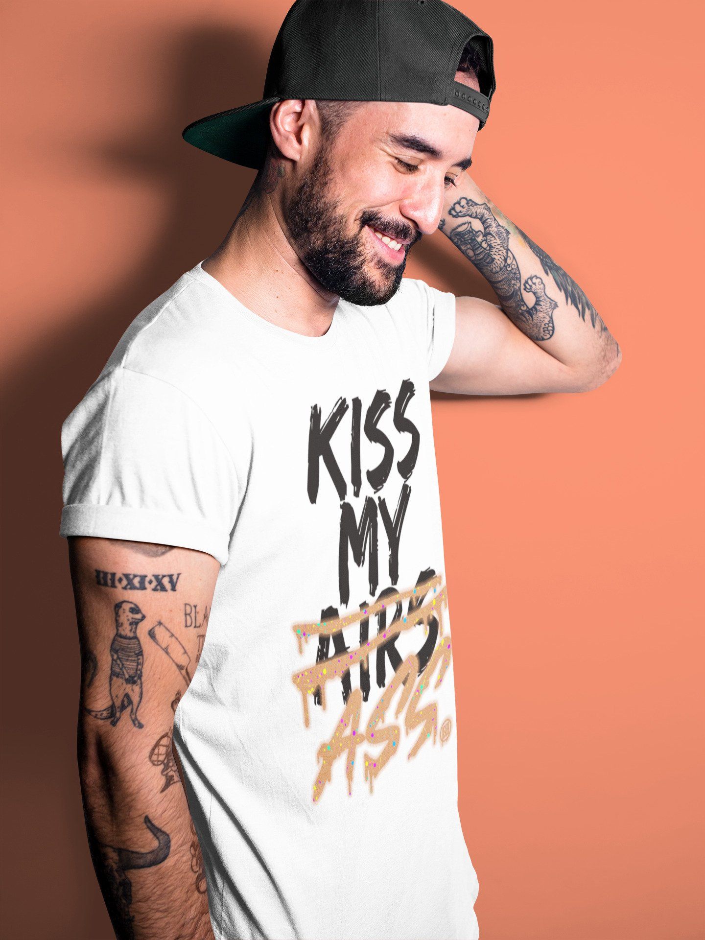 Kiss My Ass Unisex Tops - Air Jordan 1 Brushstroke