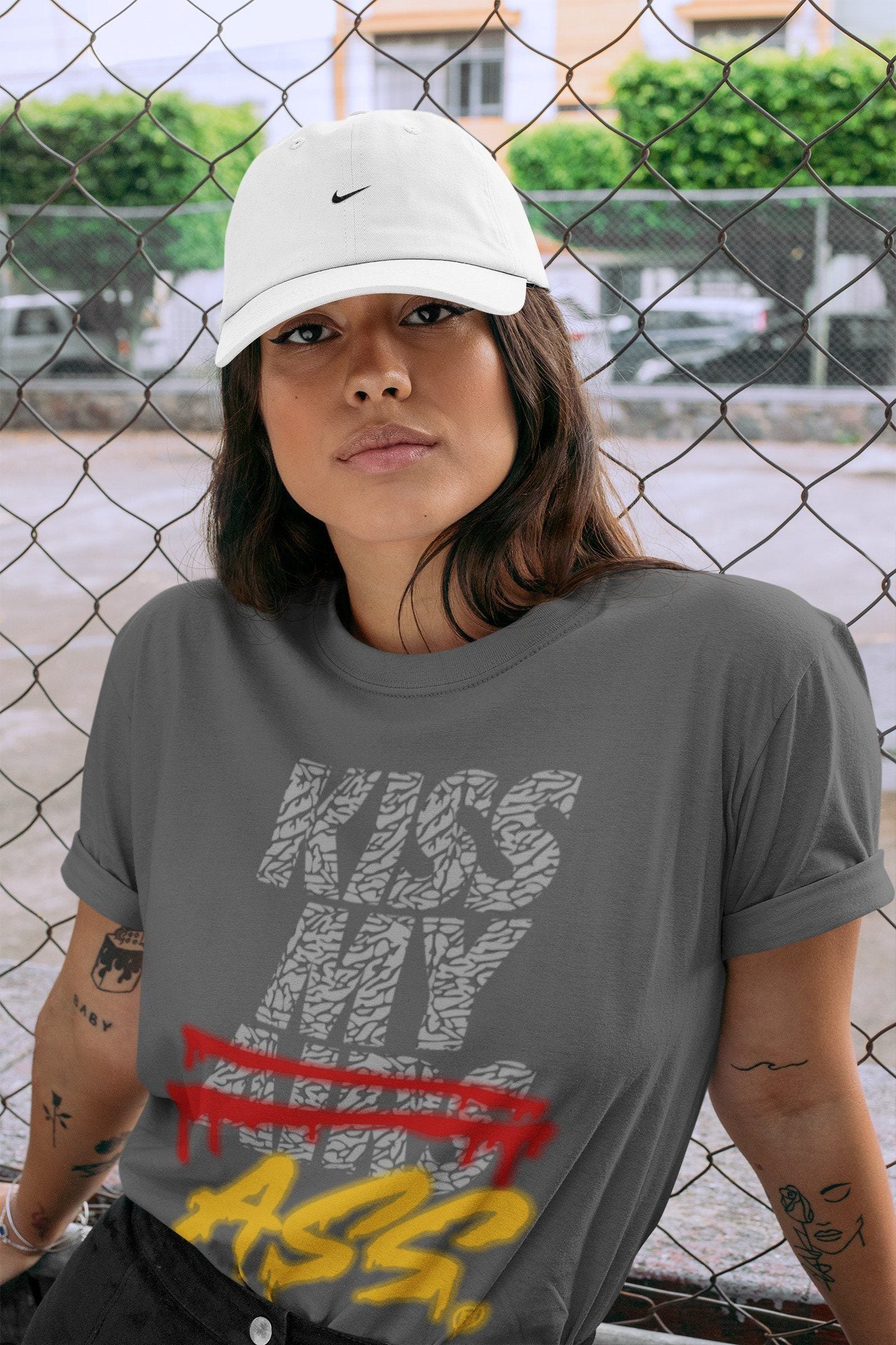 Kiss My Ass Unisex Tops - Air Jordan 3 Cool Grey