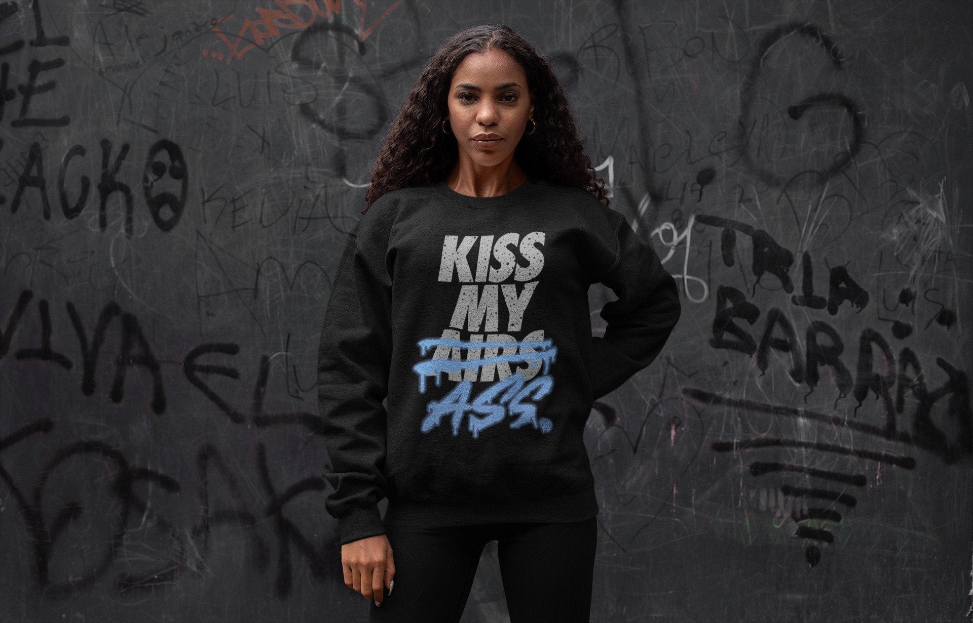 Kiss My Ass Unisex Tops - Air Jordan 4 University Blue