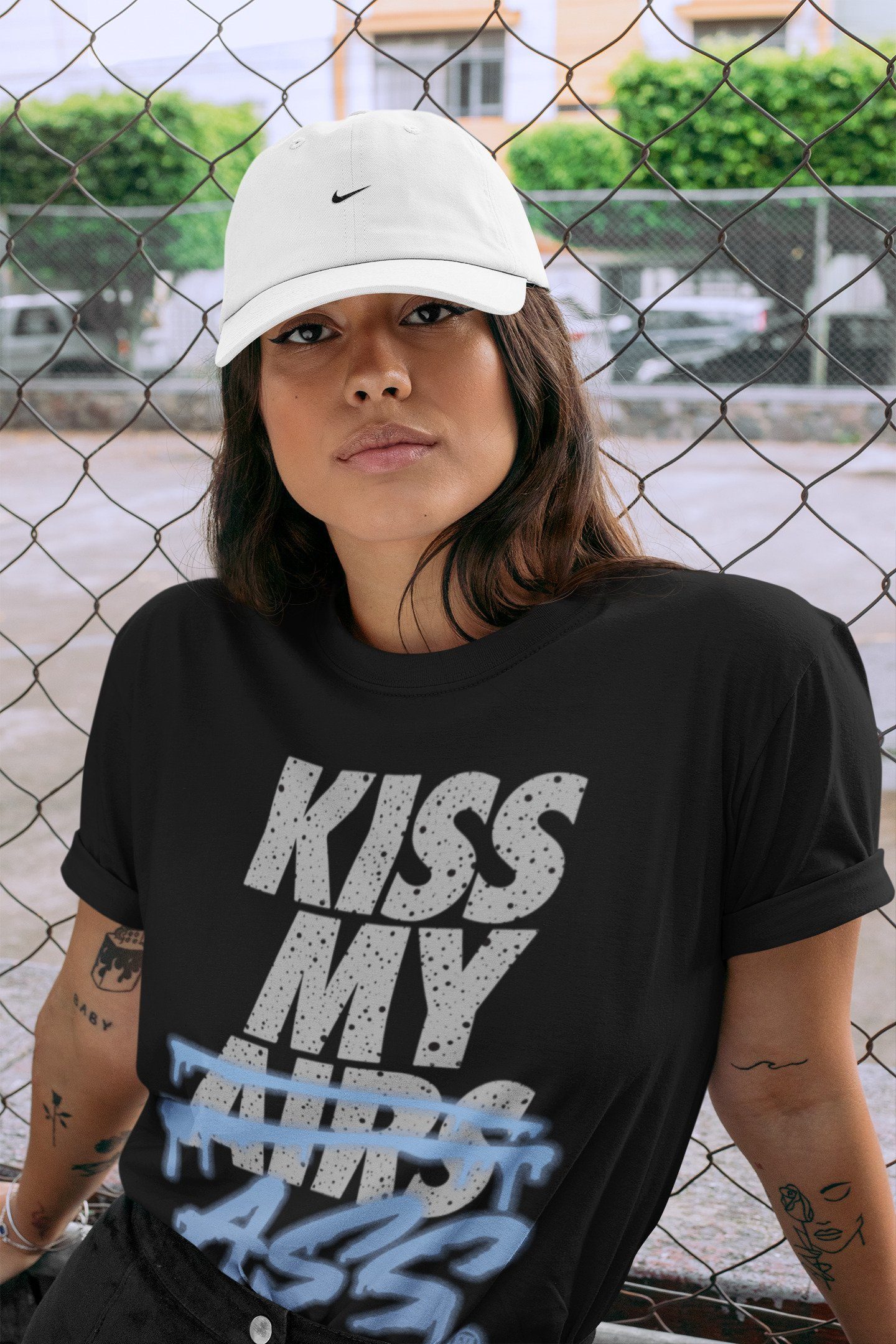 Kiss My Ass Unisex Tops - Air Jordan 4 University Blue