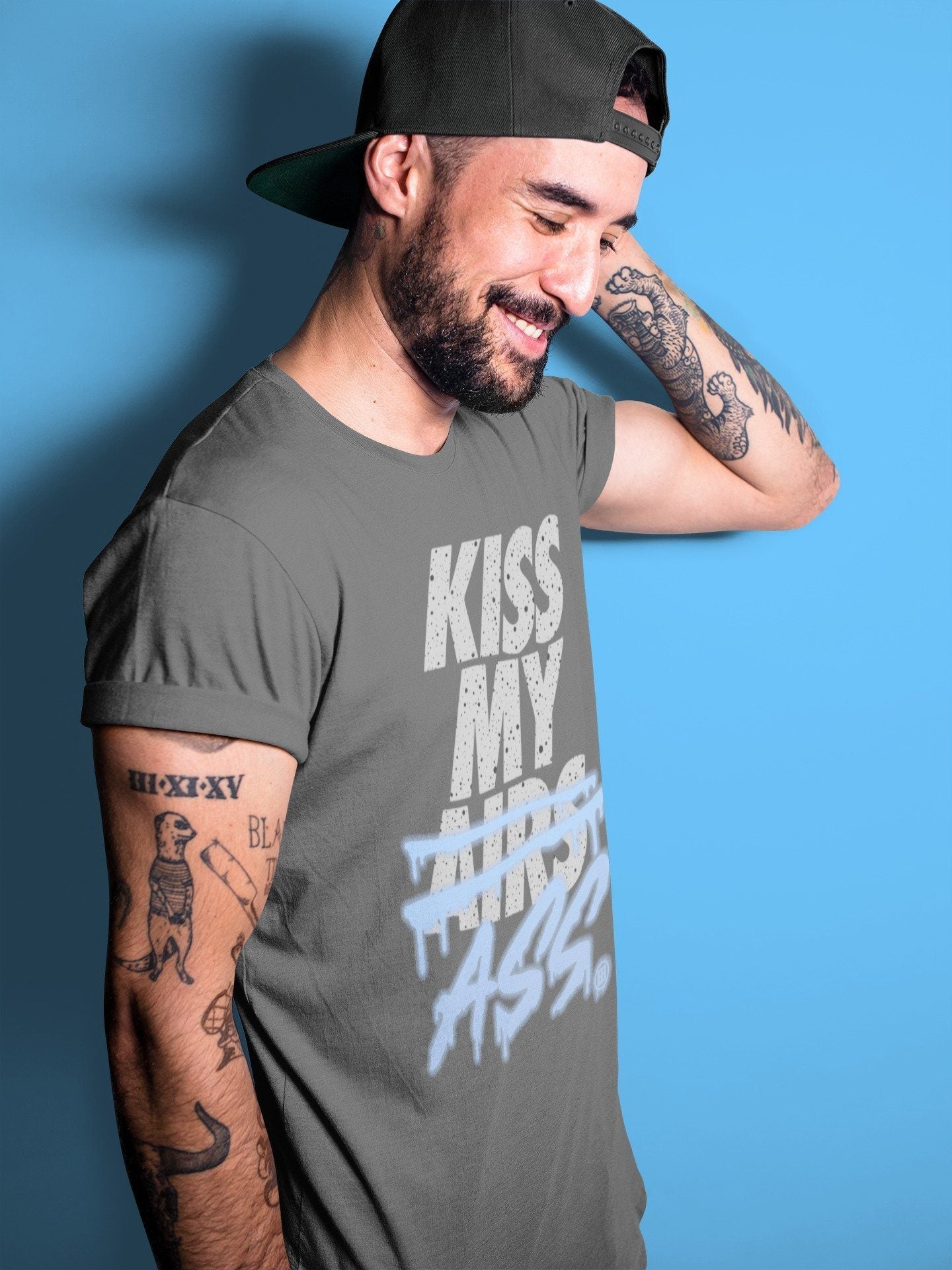 Kiss My Ass Unisex Tops - Air Jordan 4 University Blue