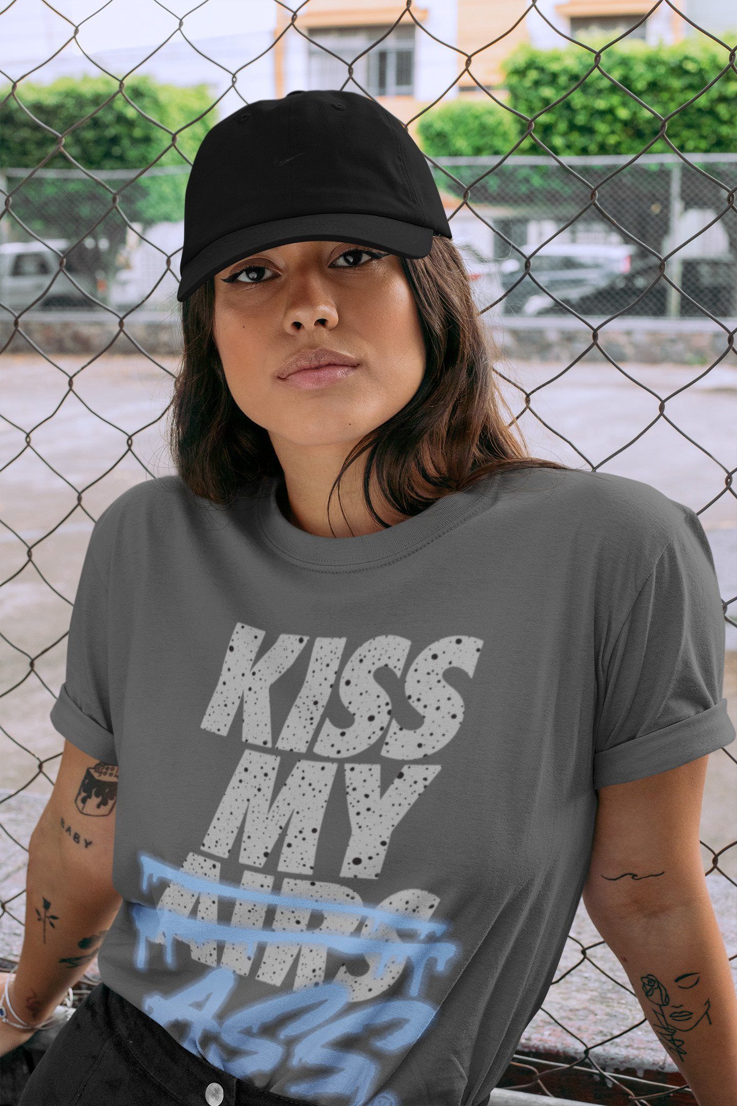 Kiss My Ass Unisex Tops - Air Jordan 4 University Blue