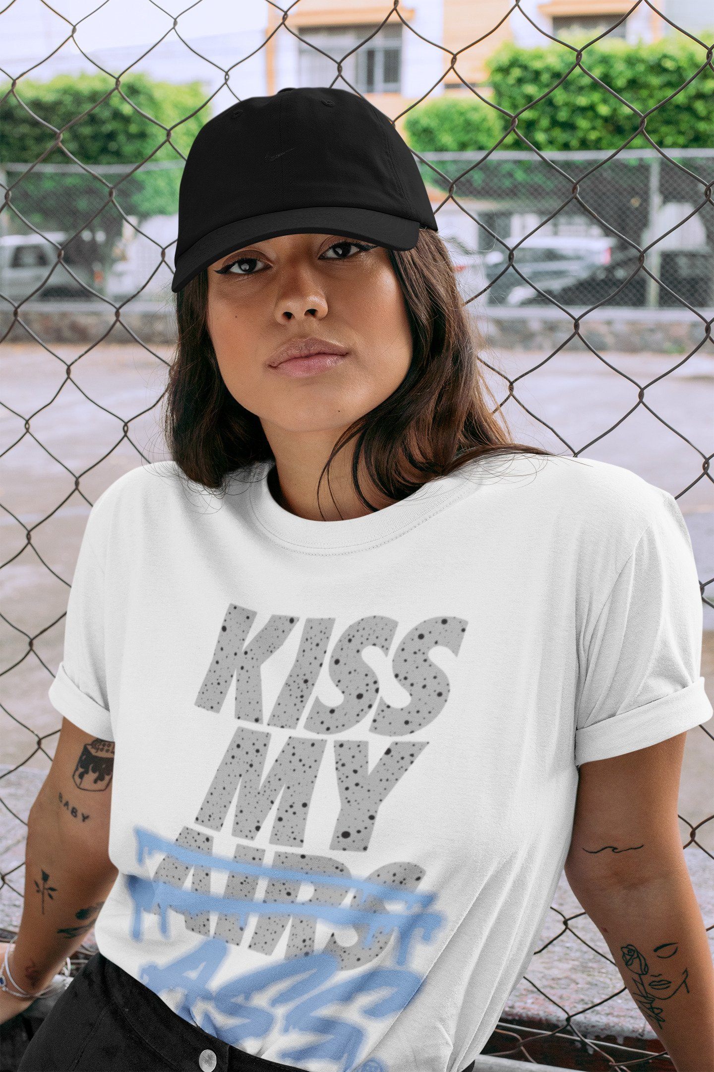 Kiss My Ass Unisex Tops - Air Jordan 4 University Blue