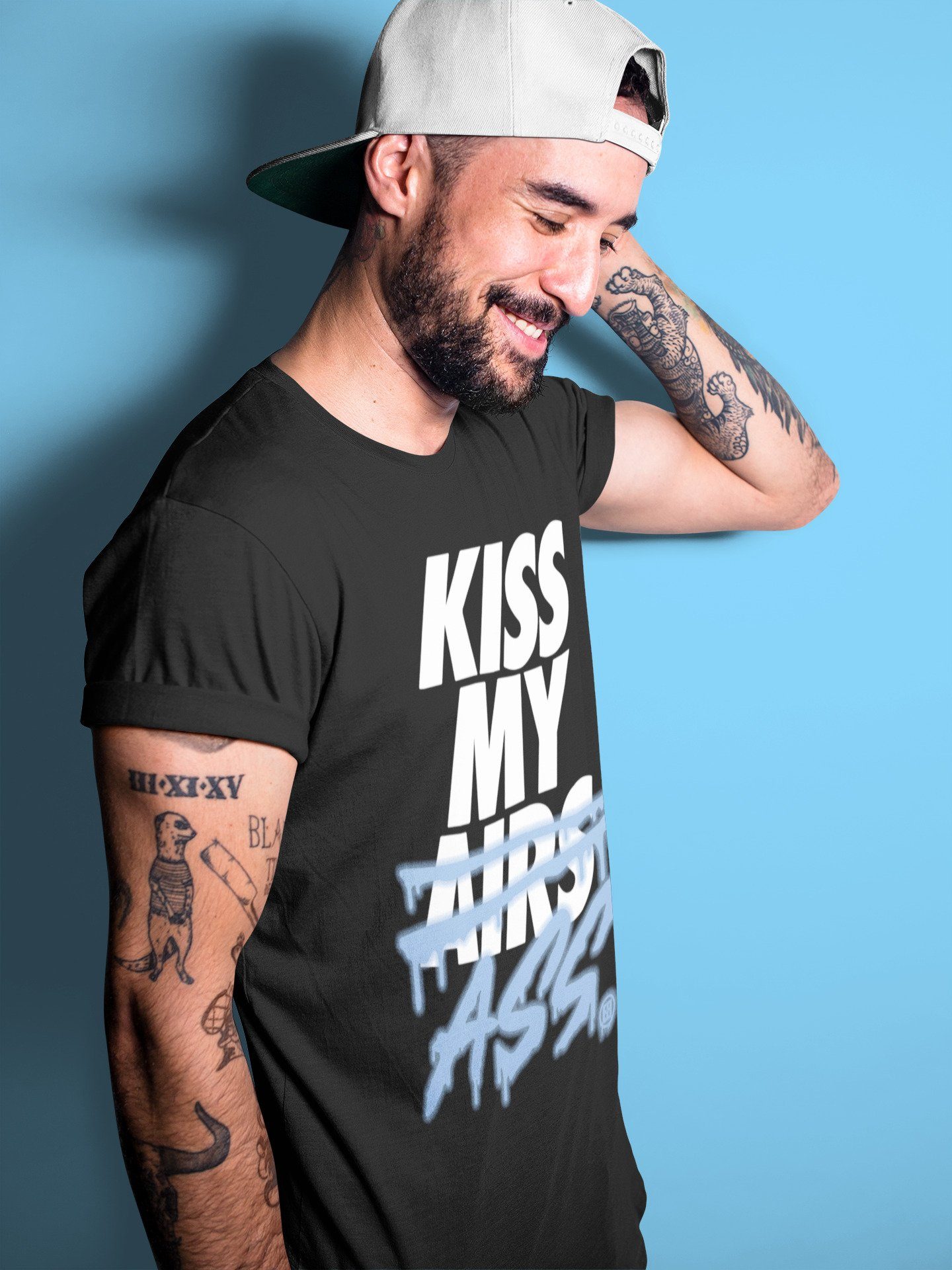 Kiss My Ass Unisex Tops - Air Jordan 1 University Blue