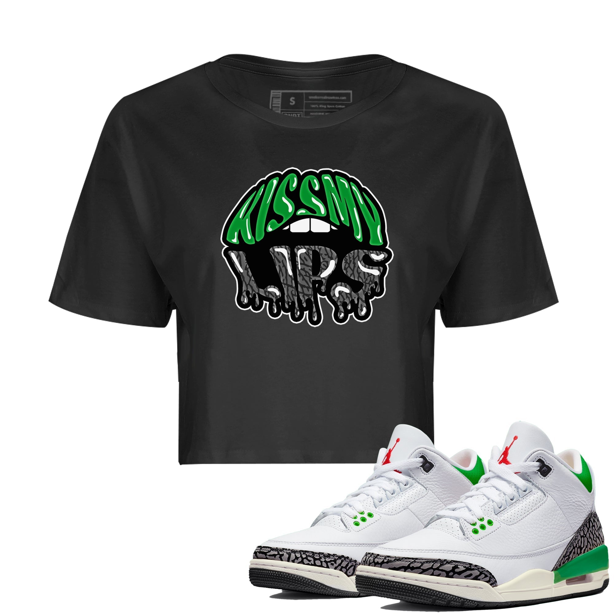 Kiss My Lips Women's Tops - Air Jordan 3 Lucky Green